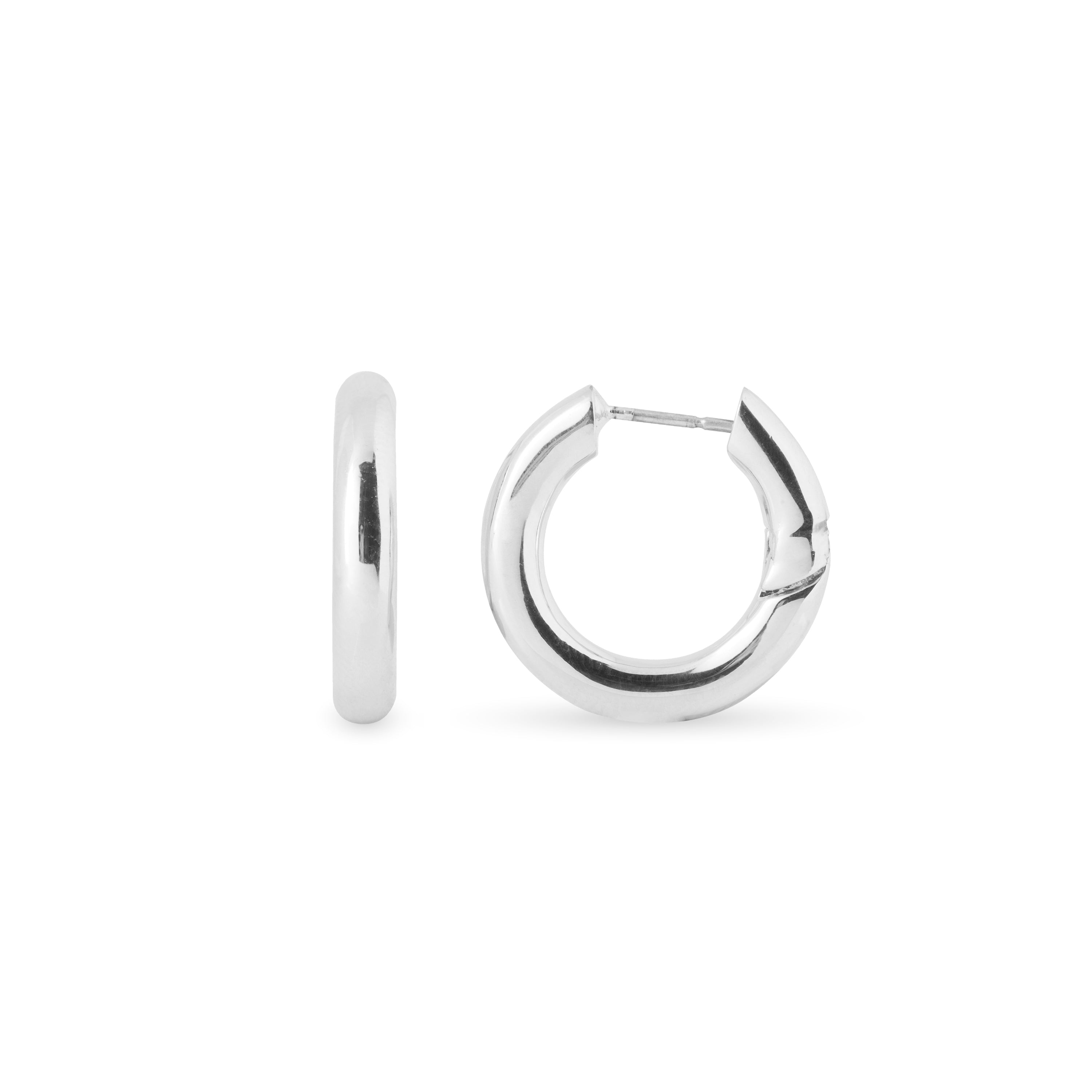 Boucles d'oreilles de 18mm de diamètre finition rhodium - Sinem
