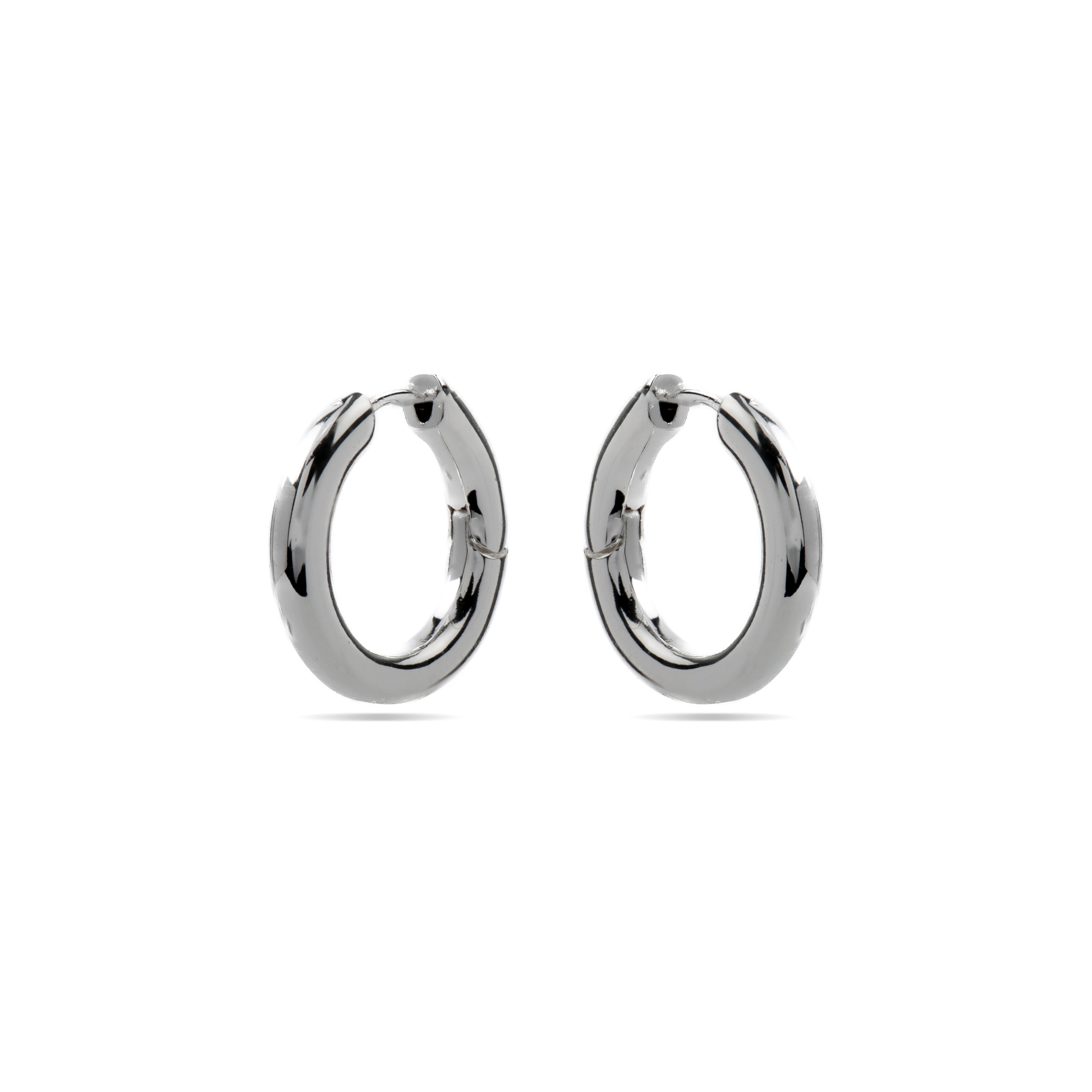 Boucles d'oreilles de 18mm de diamètre finition rhodium - Sinem