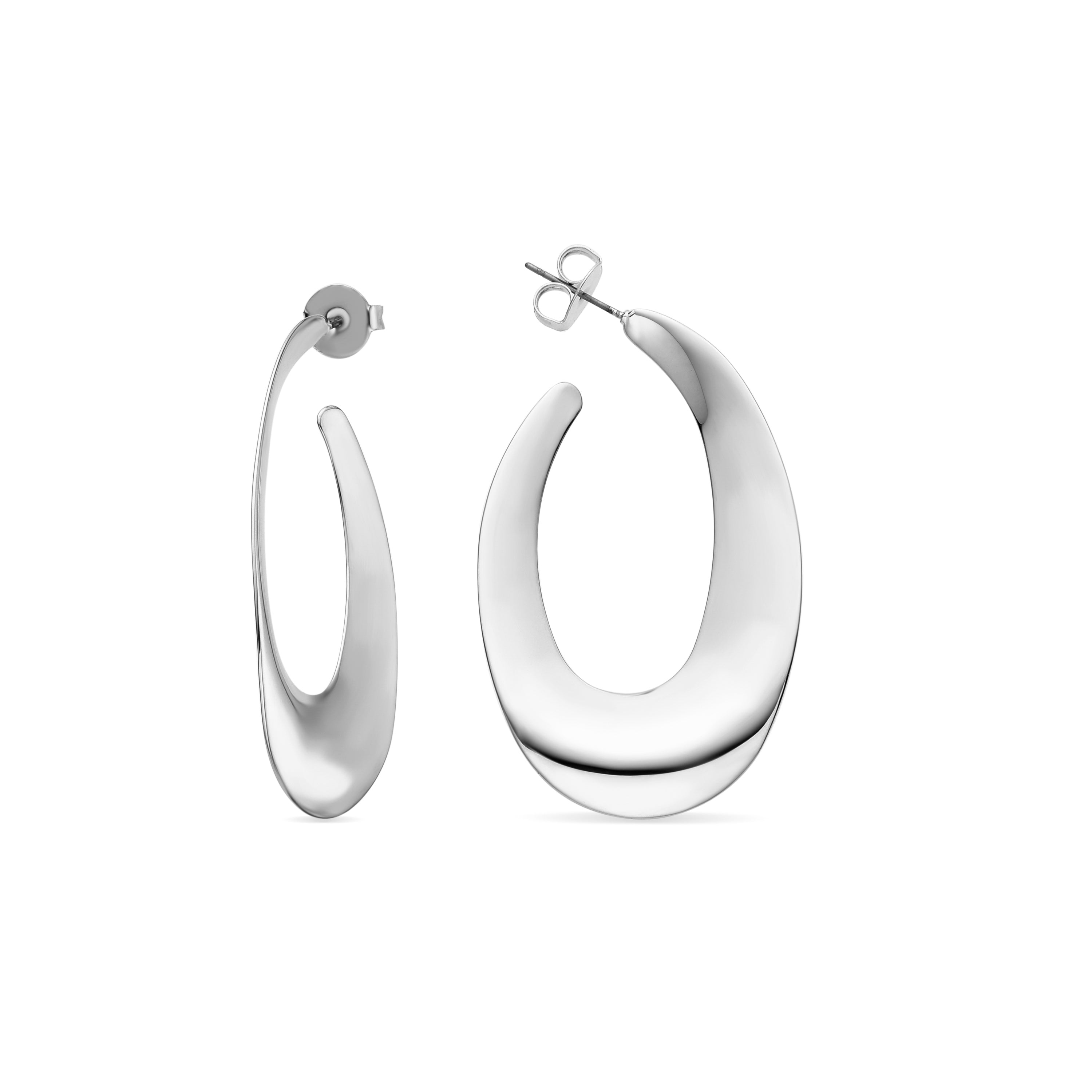 54mm diameter silver finish earrings - Saifga