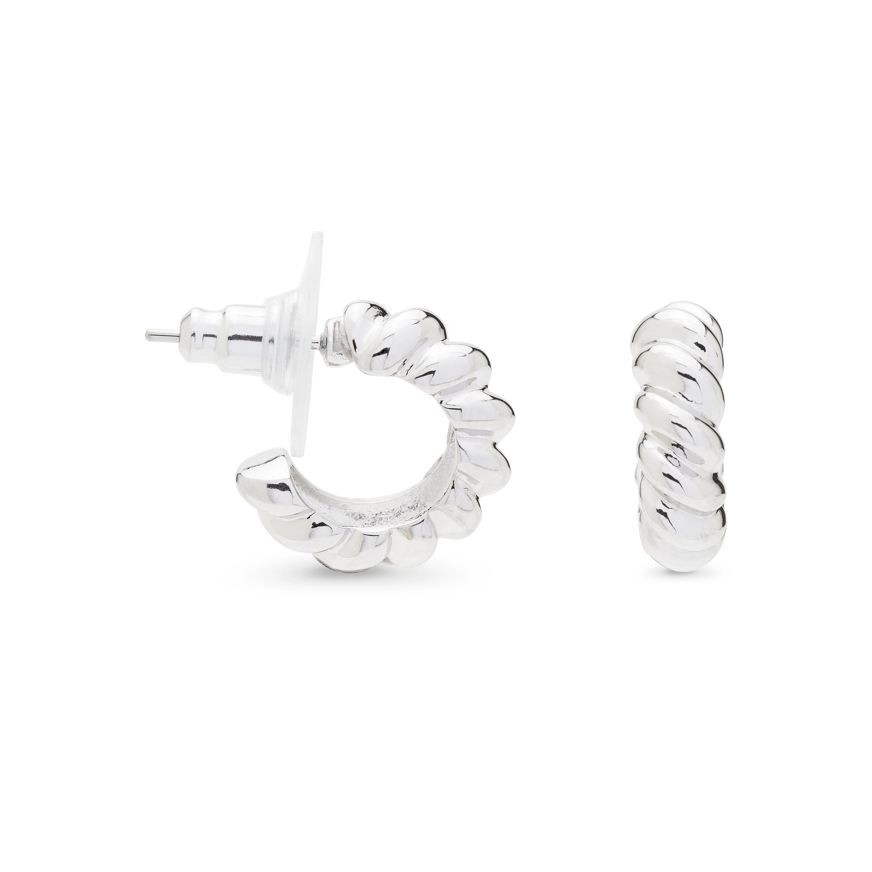 Boucles d'oreilles Tomven finies en rhodium