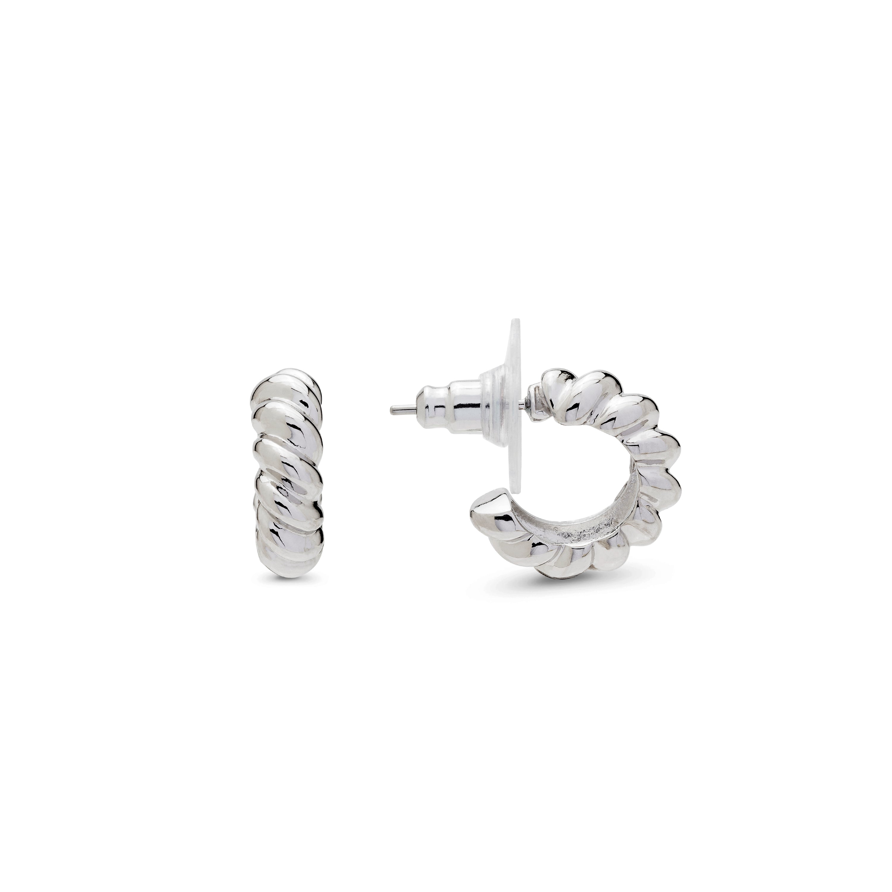 Rhodium-finished earrings - Tomven
