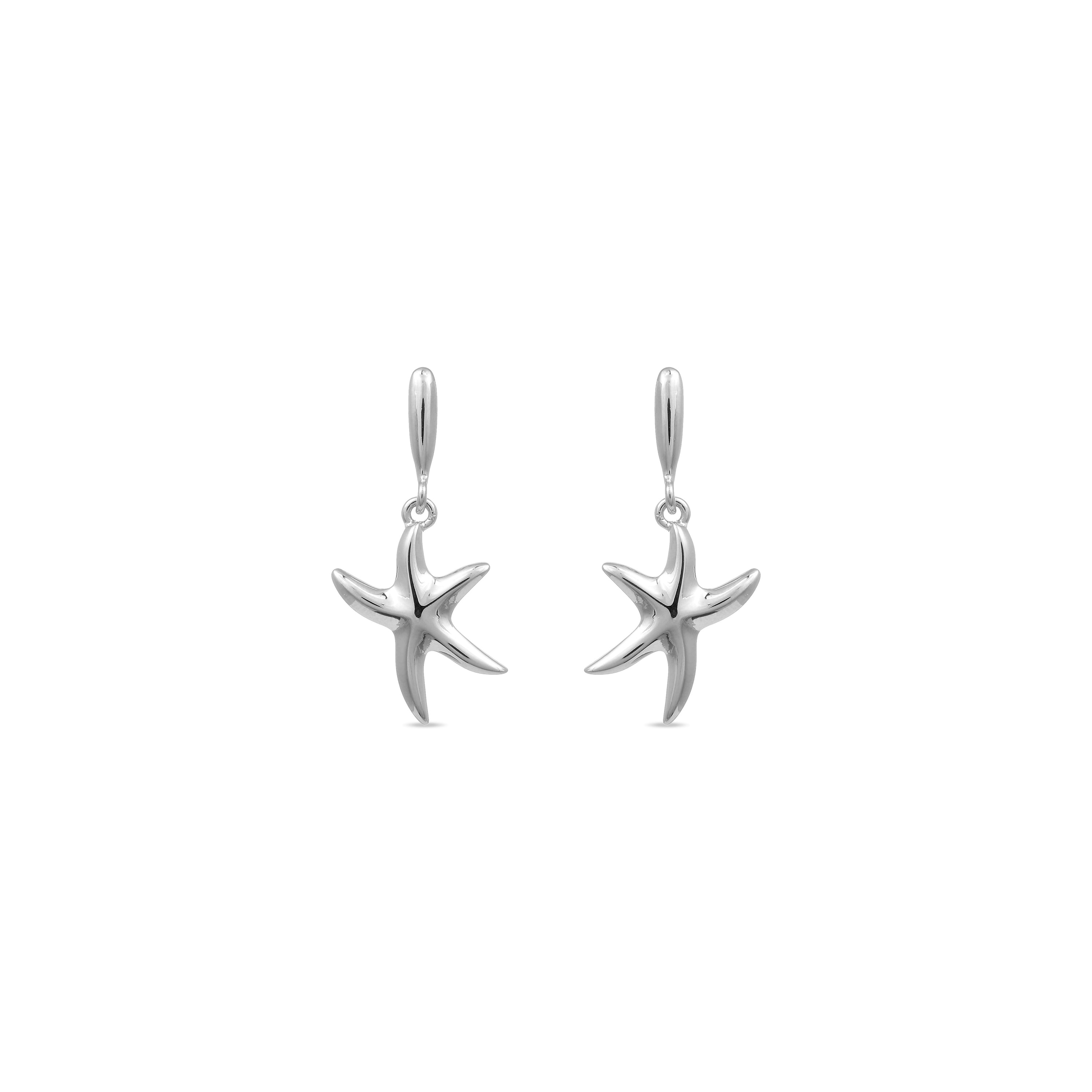 Boucles d'oreilles Snes finies en Rhodium