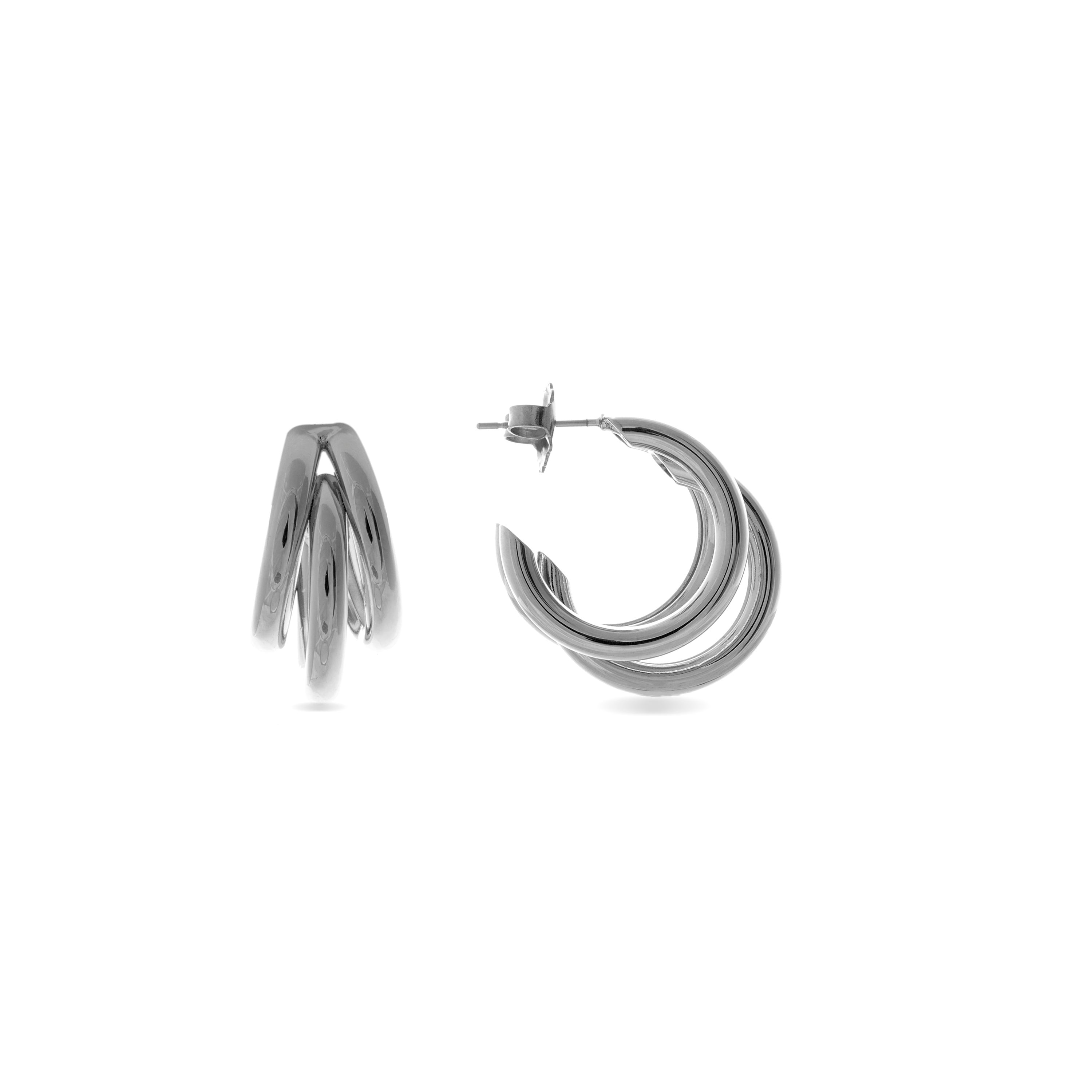 Boucles d'oreilles Nove finies en rhodium