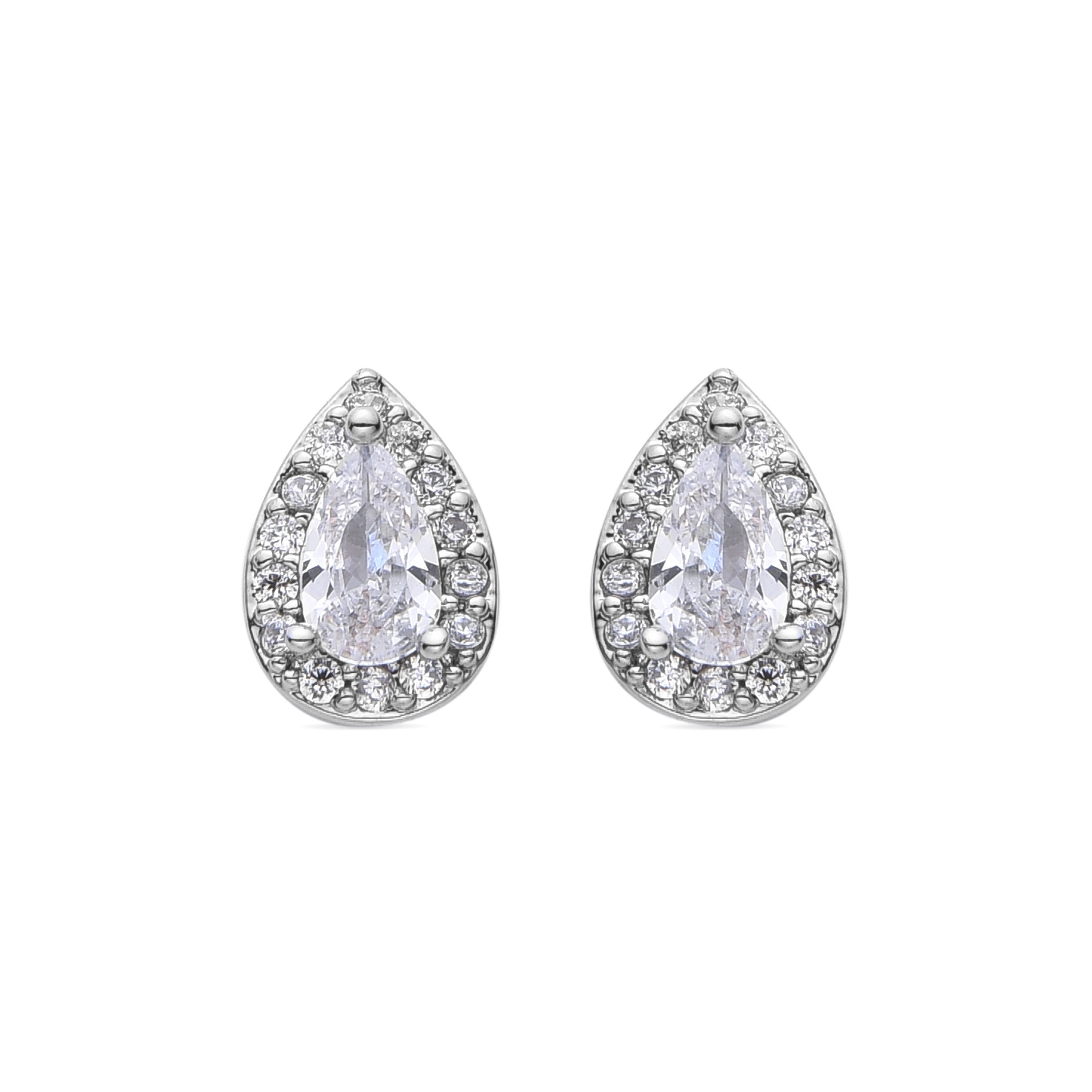 Ohrringe aus Zirkonia mit Rhodium-Finish - Meiga