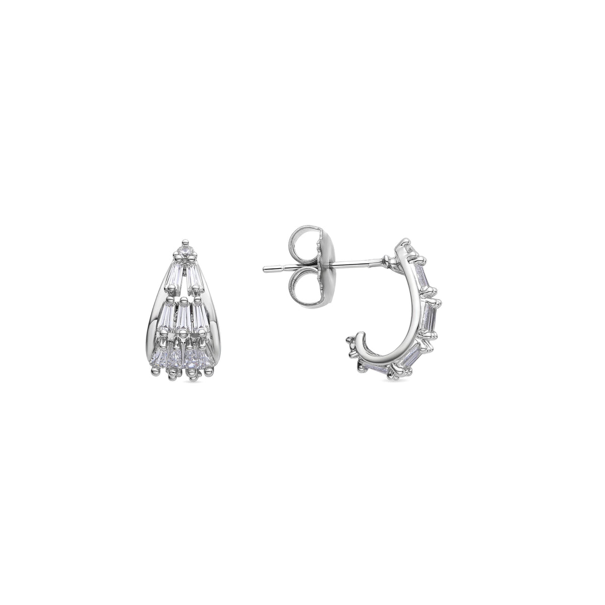 Boucles d'oreilles en zircon brillant finition rhodiée - Arfy