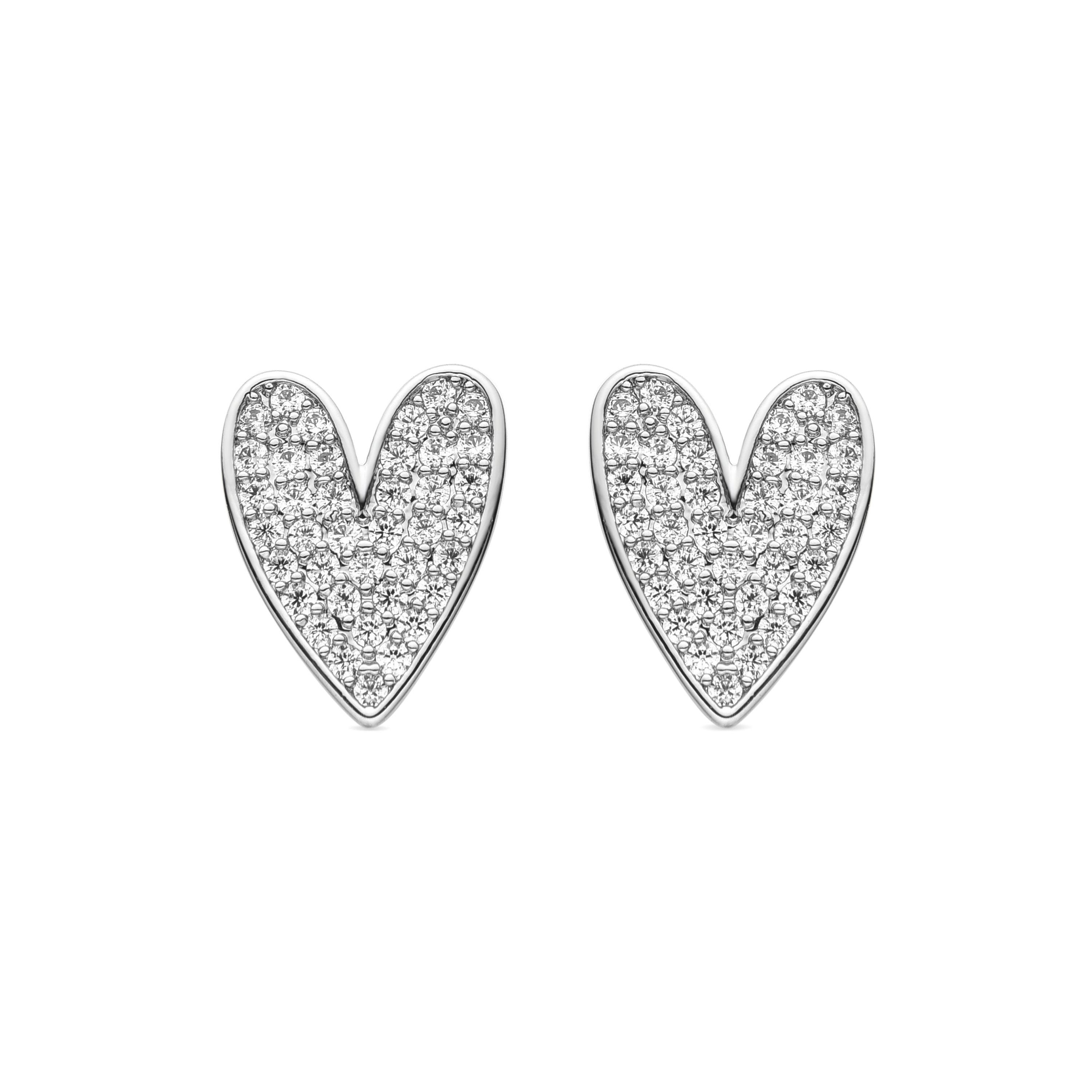 Boucles d'oreilles Shinaz finies en plaqué rhodium