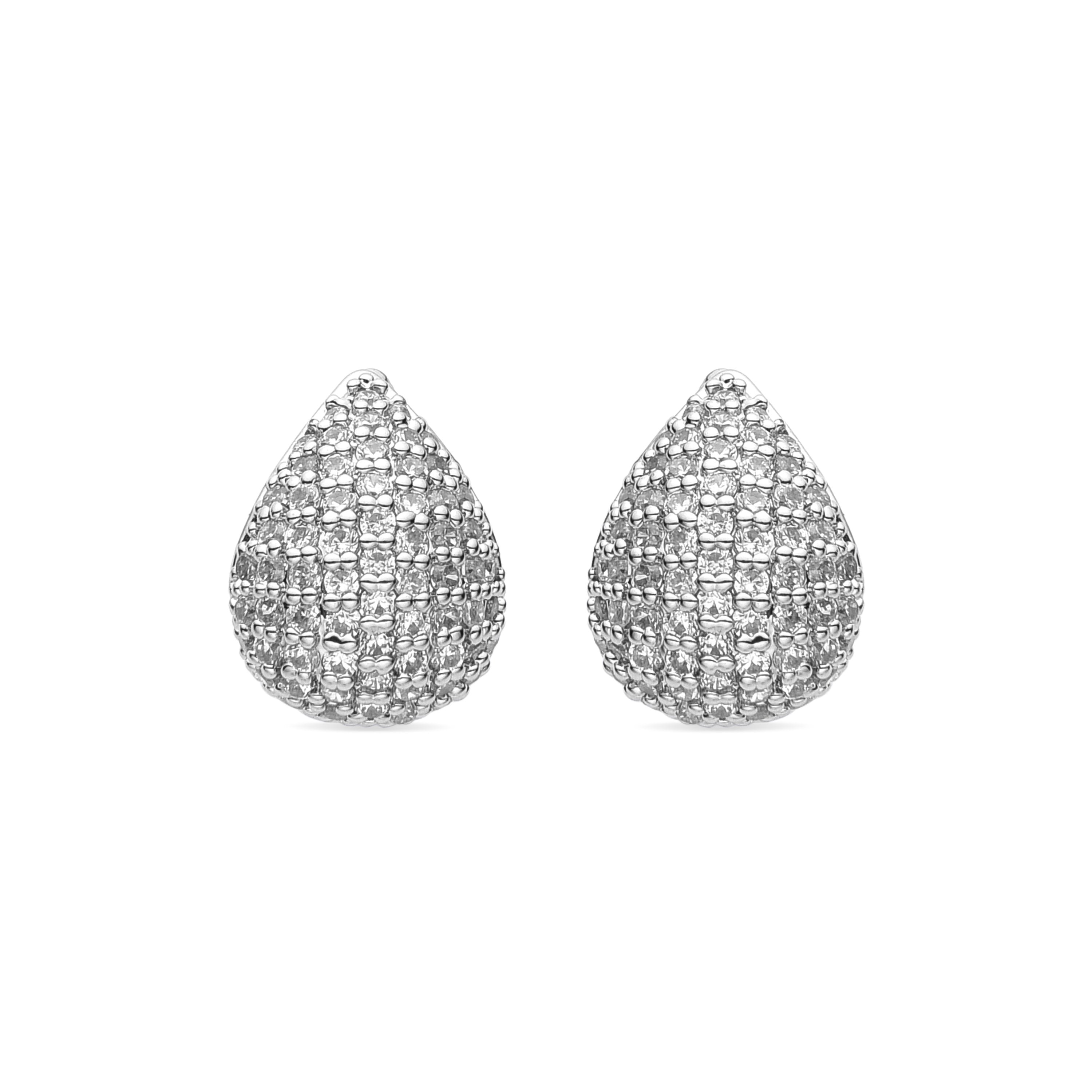 Brilliant Zirconia Earrings finished in rhodium - Erkat