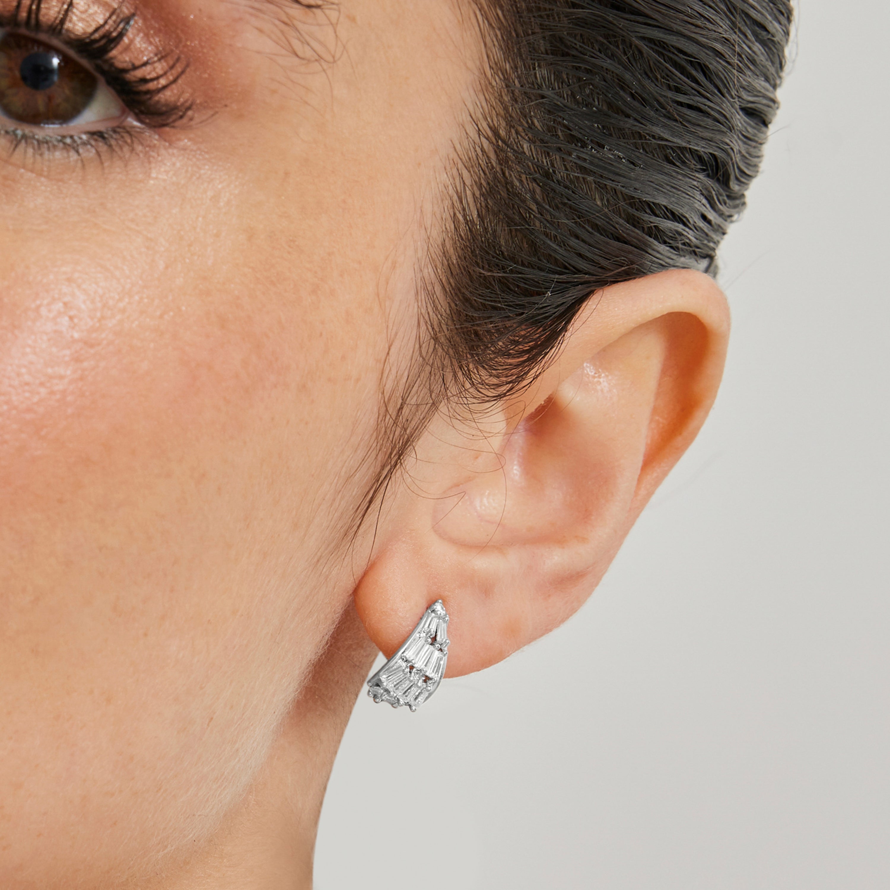 Brilliant Zirconia Earrings finished in rhodium - Erkat