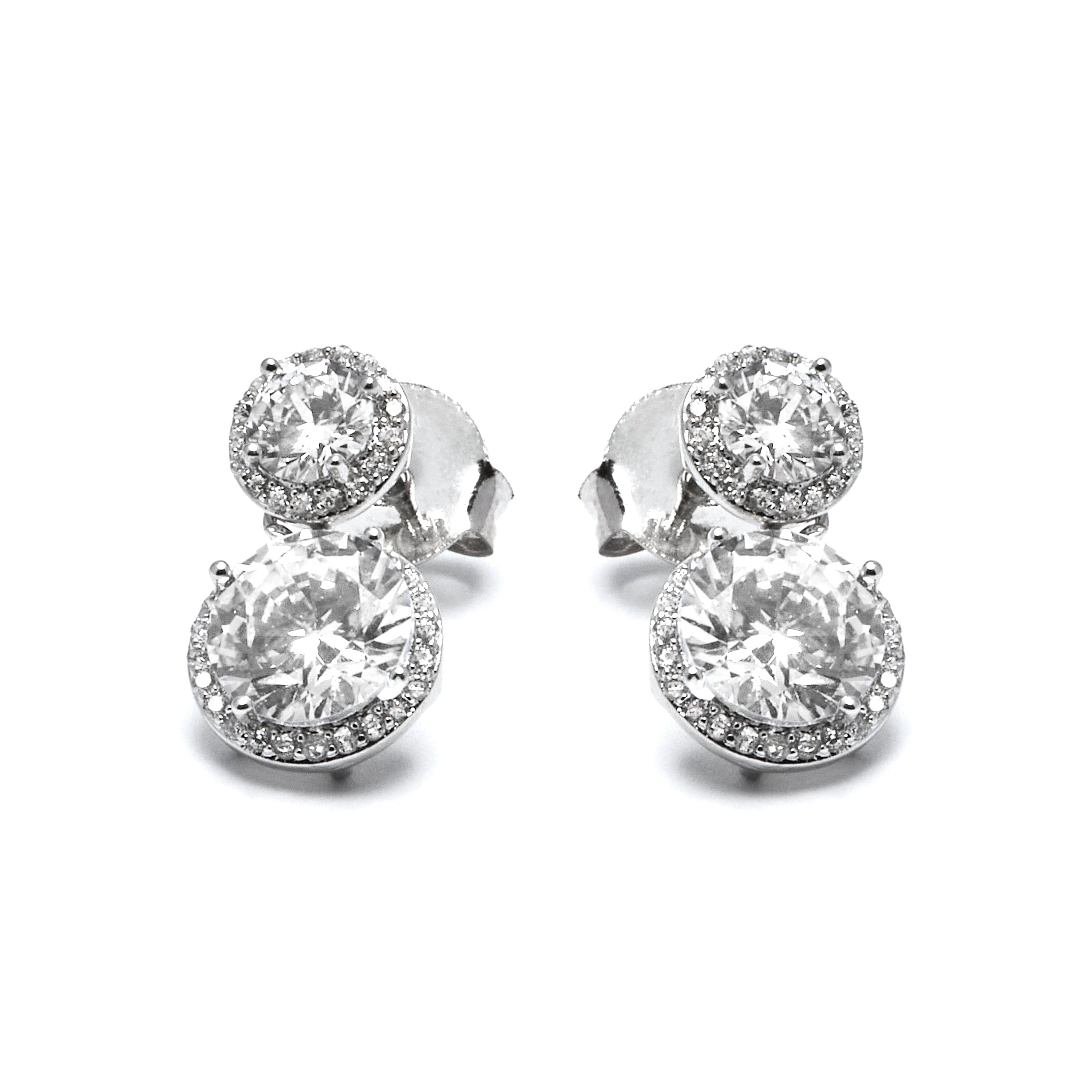 Boucles d'oreilles en zircon brillant finition rhodium - Kium
