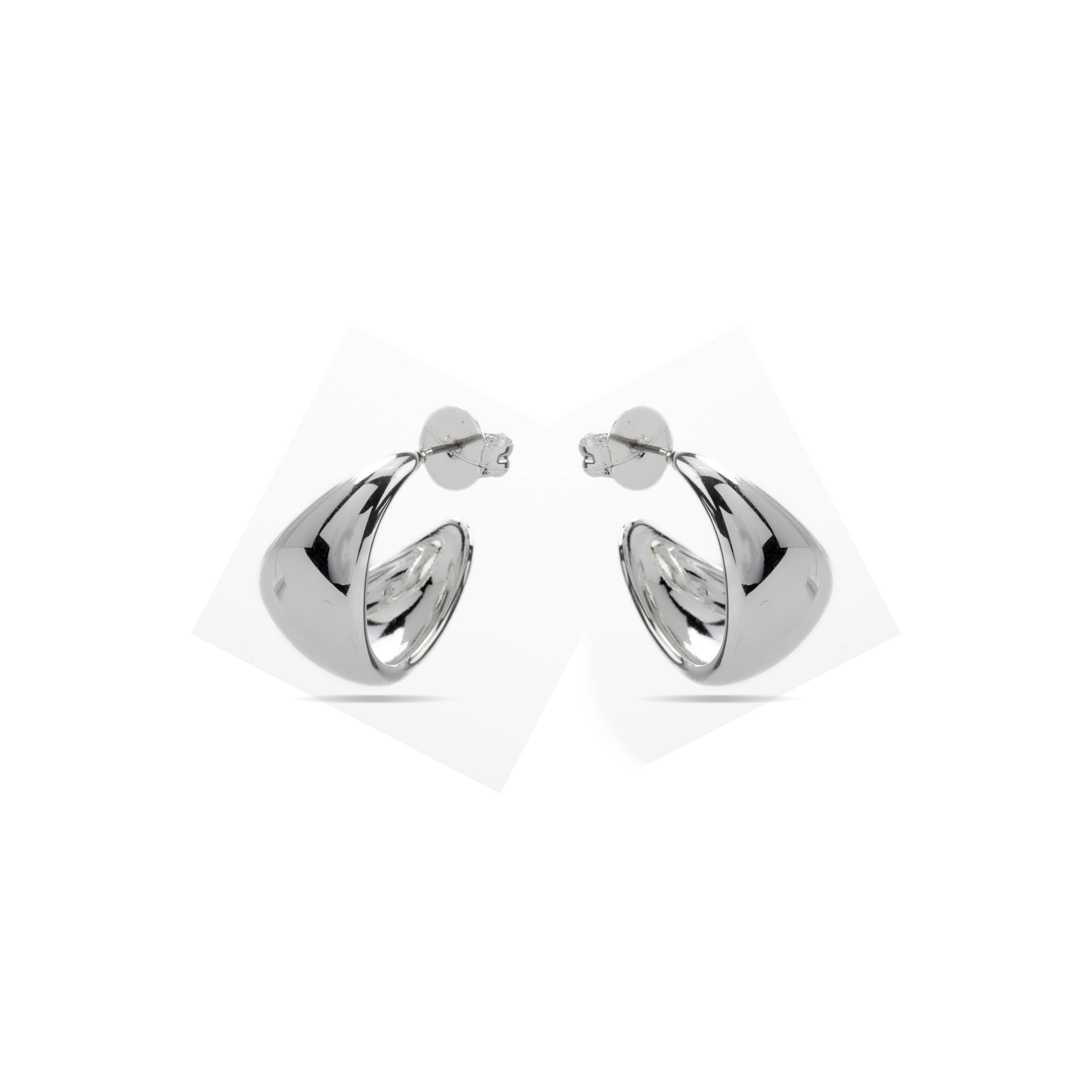 Rhodium-finished earrings - Ami