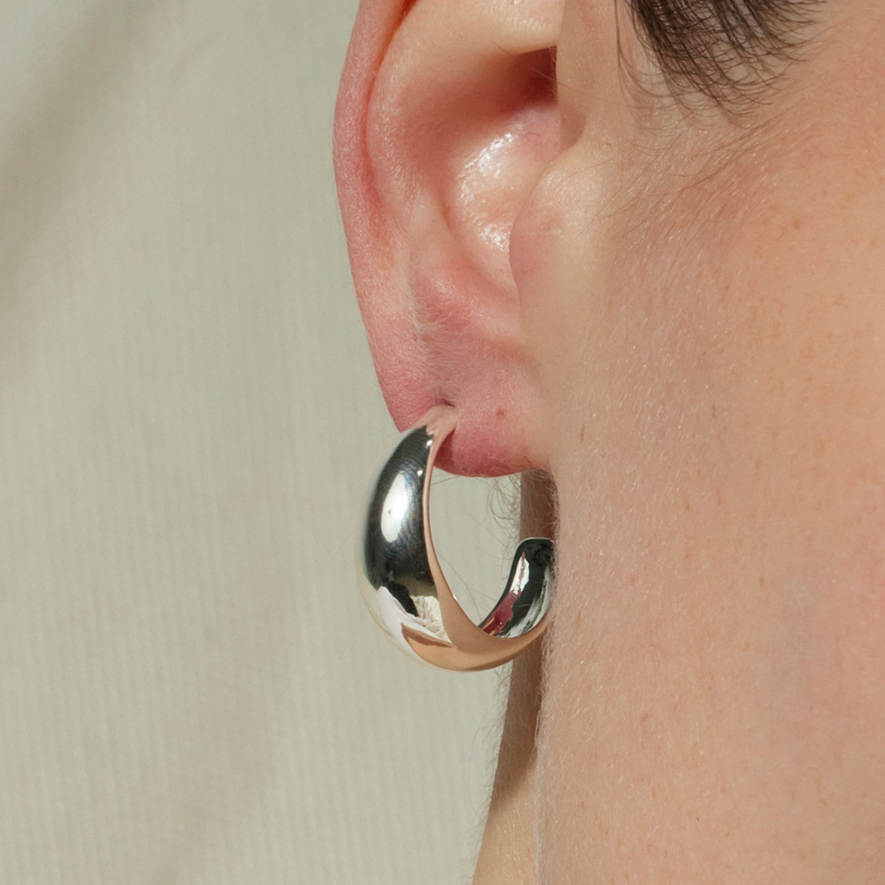 Rhodium-finished earrings - Ami