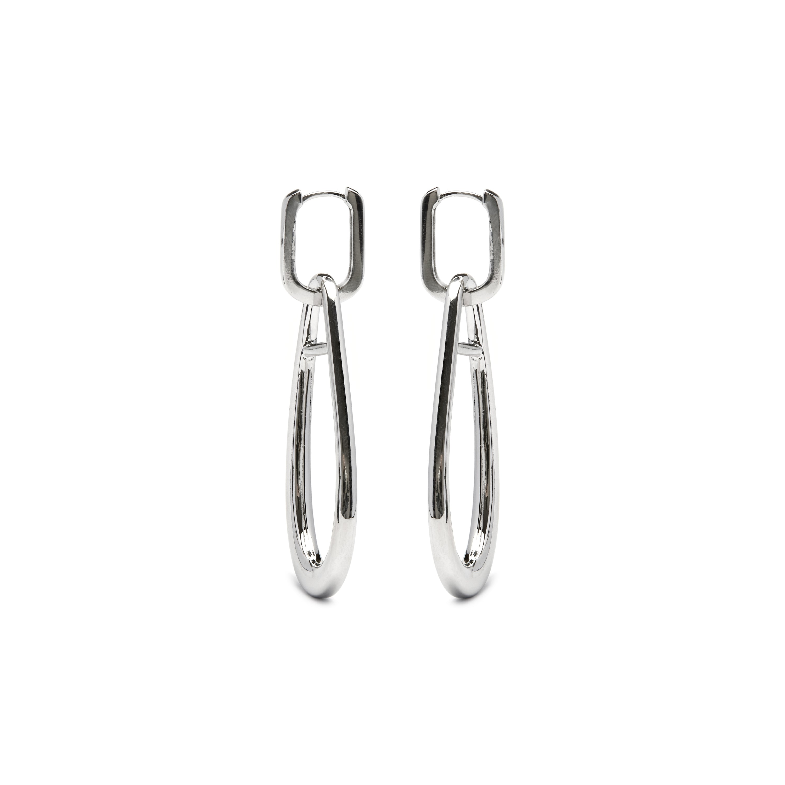 Boucles d'oreilles Salsah finies en rhodium