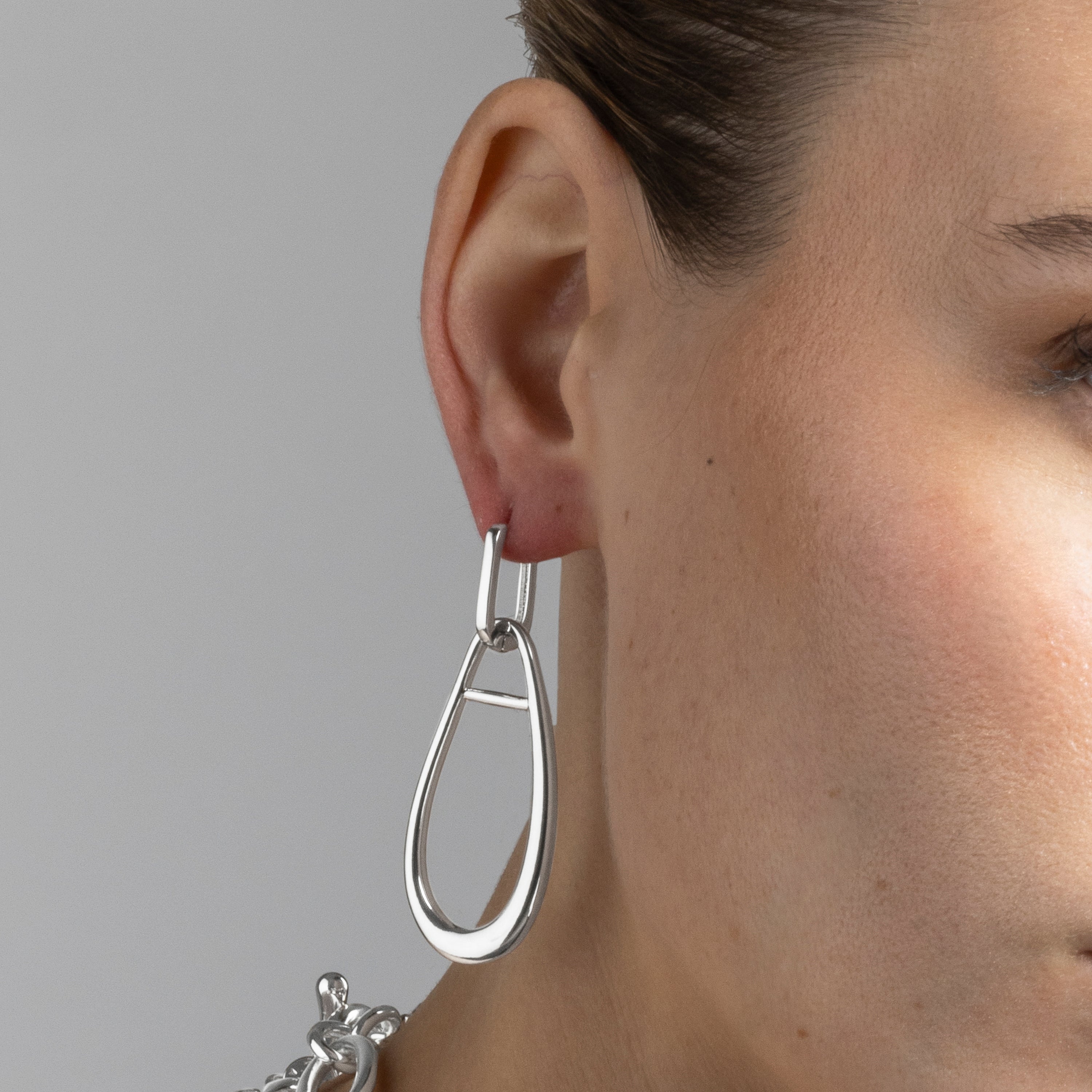 Boucles d'oreilles finition rhodium - Salsah