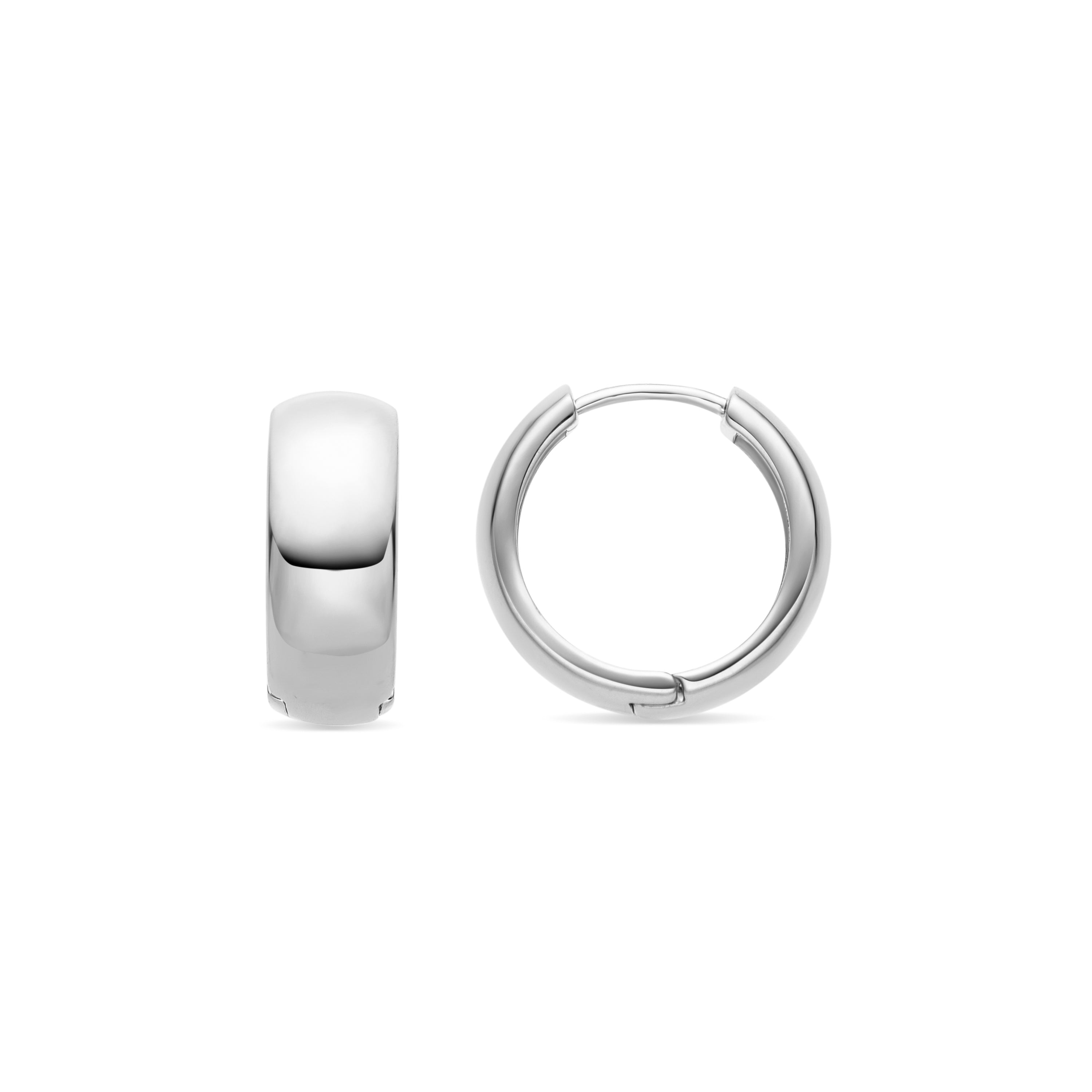 Pendientes de 18mm de diámetro  acabados en rodio - Apruk