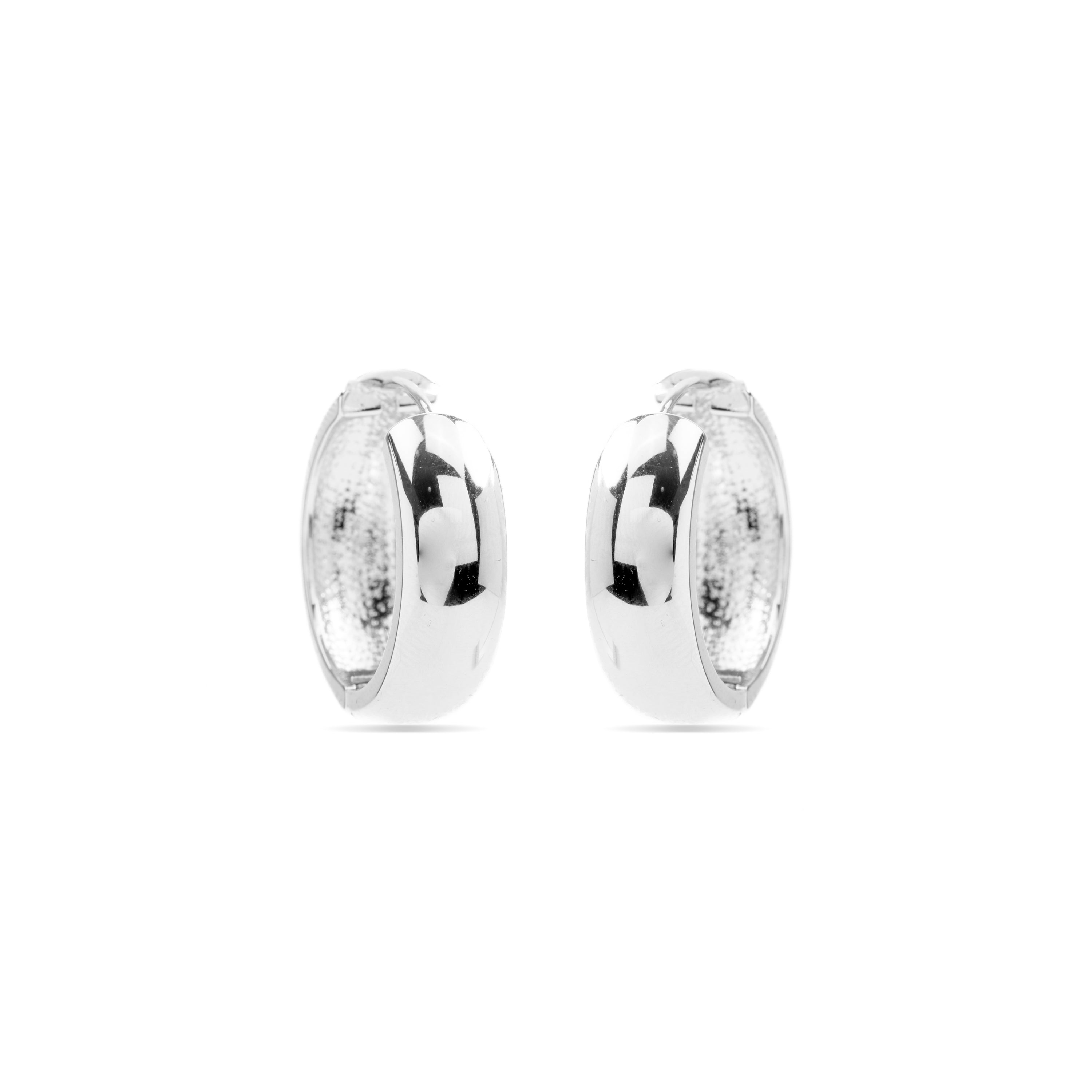 Pendientes de 18mm de diámetro  acabados en rodio - Apruk