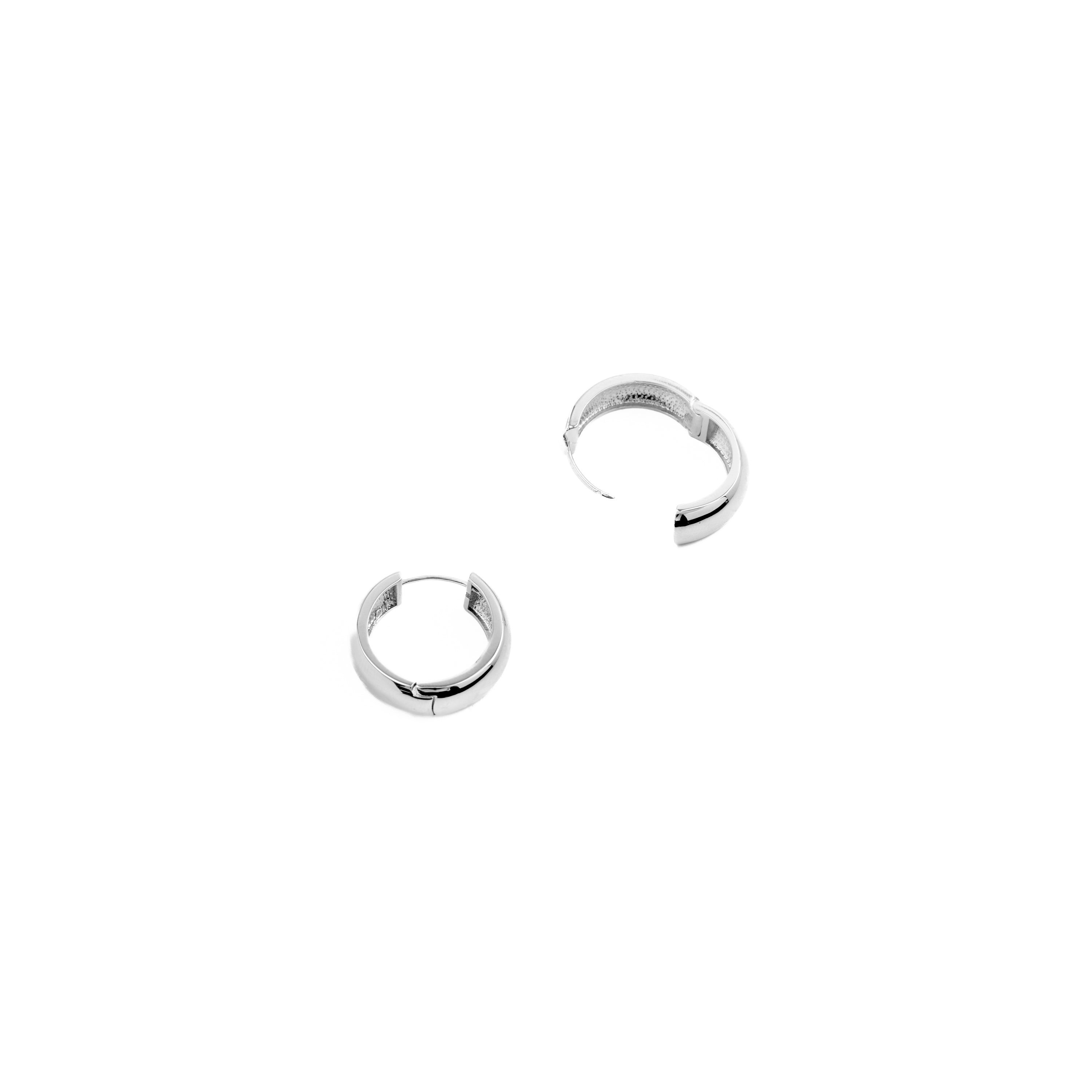 Pendientes de 18mm de diámetro  acabados en rodio - Apruk