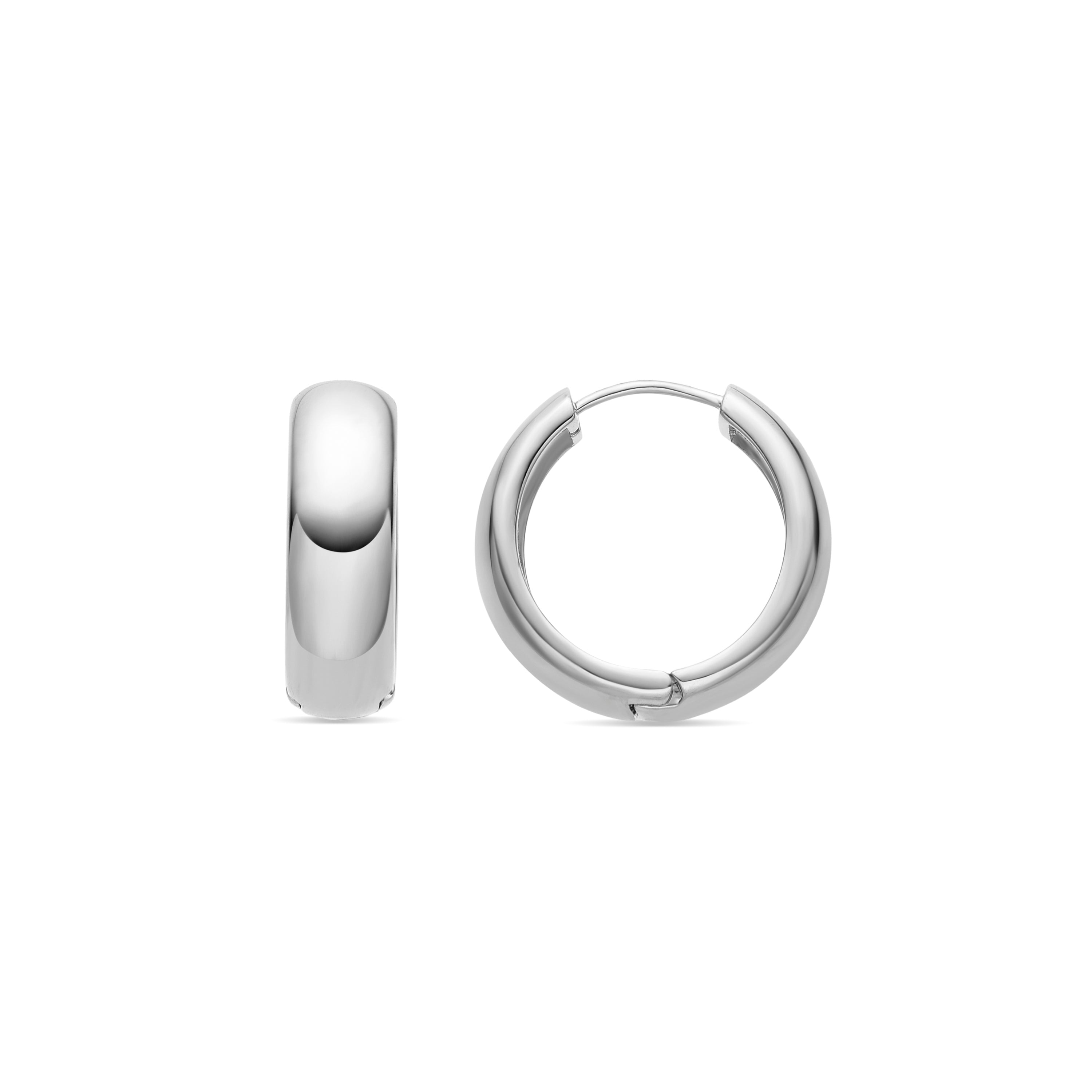 Pendientes de 22mm de diámetro acabados en rodio - Apruk