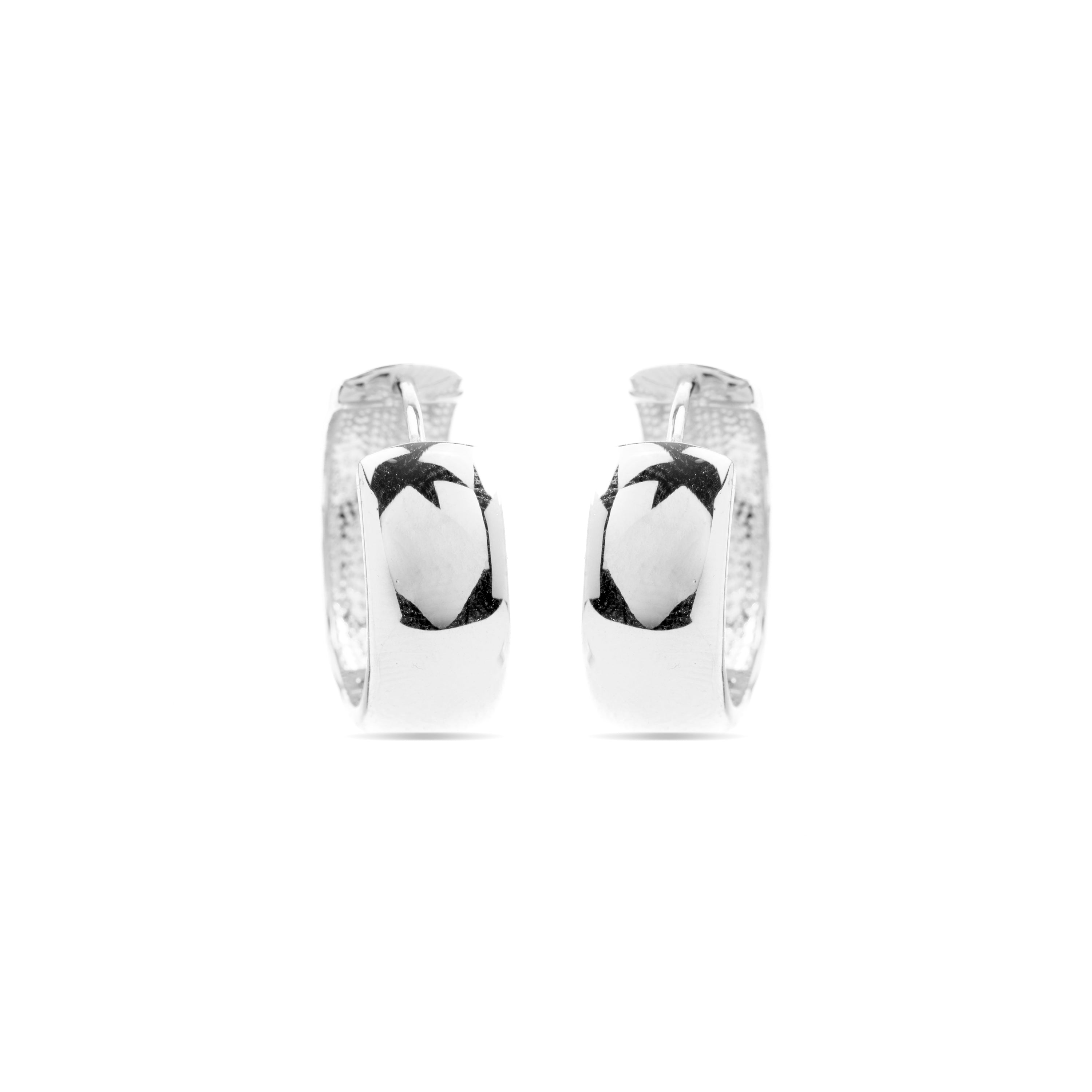 Pendientes de 22mm de diámetro acabados en rodio - Apruk
