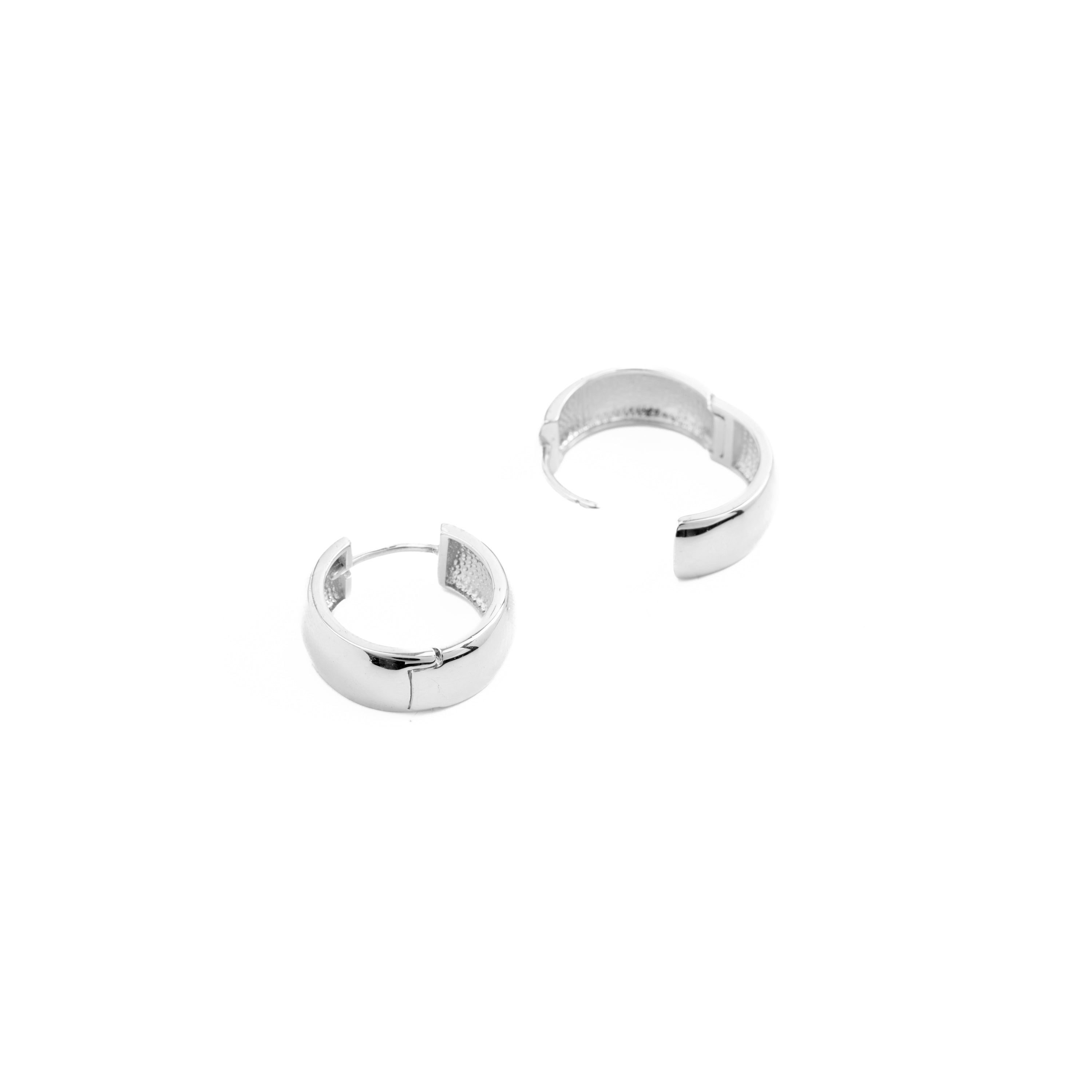 Pendientes de 22mm de diámetro acabados en rodio - Apruk