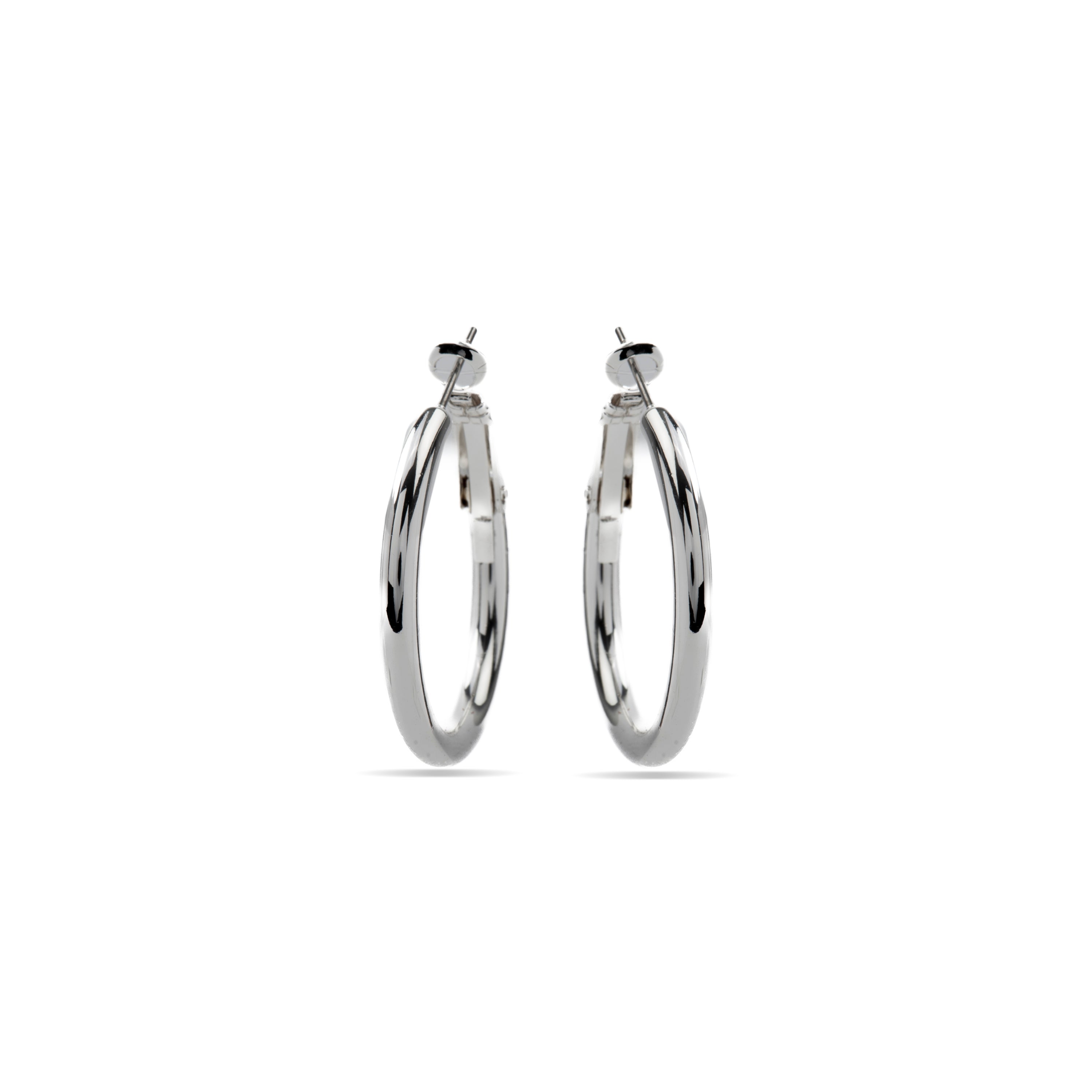 30mm Durchmesser Ohrringe mit Rhodium-Finish - Kelxo