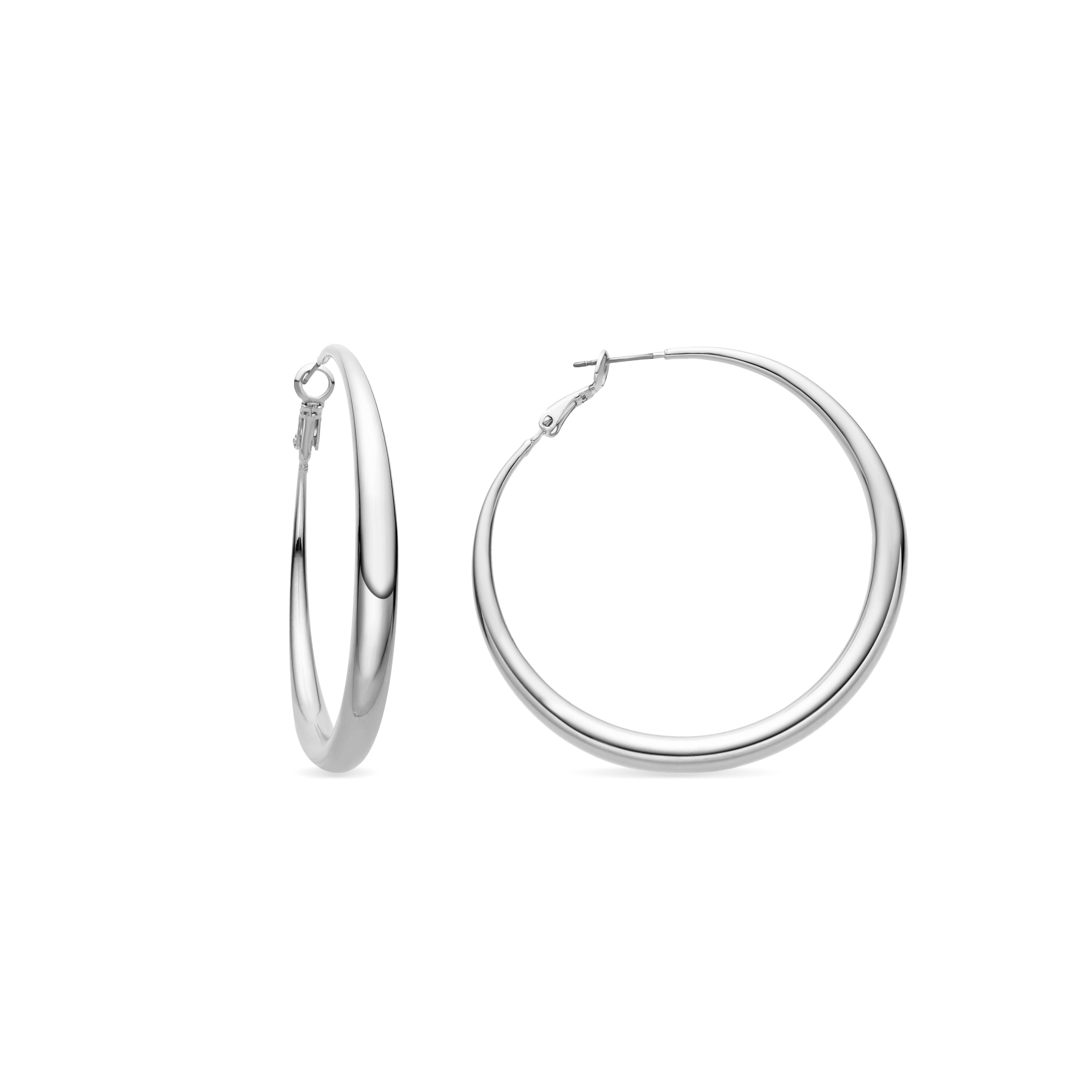 54mm diameter earrings finished in rhodium - Qupa
