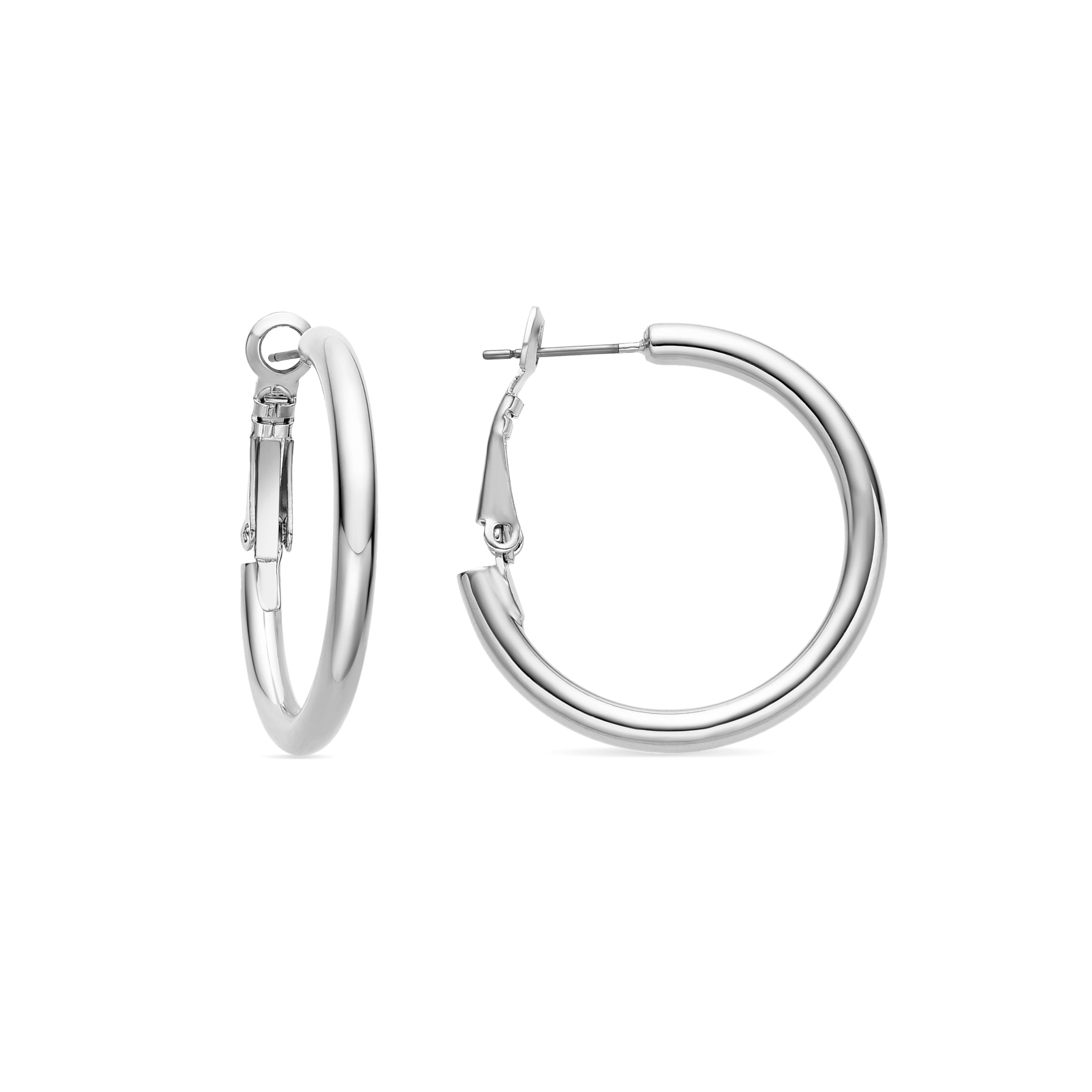 Rhodium-finished earrings - Sadro