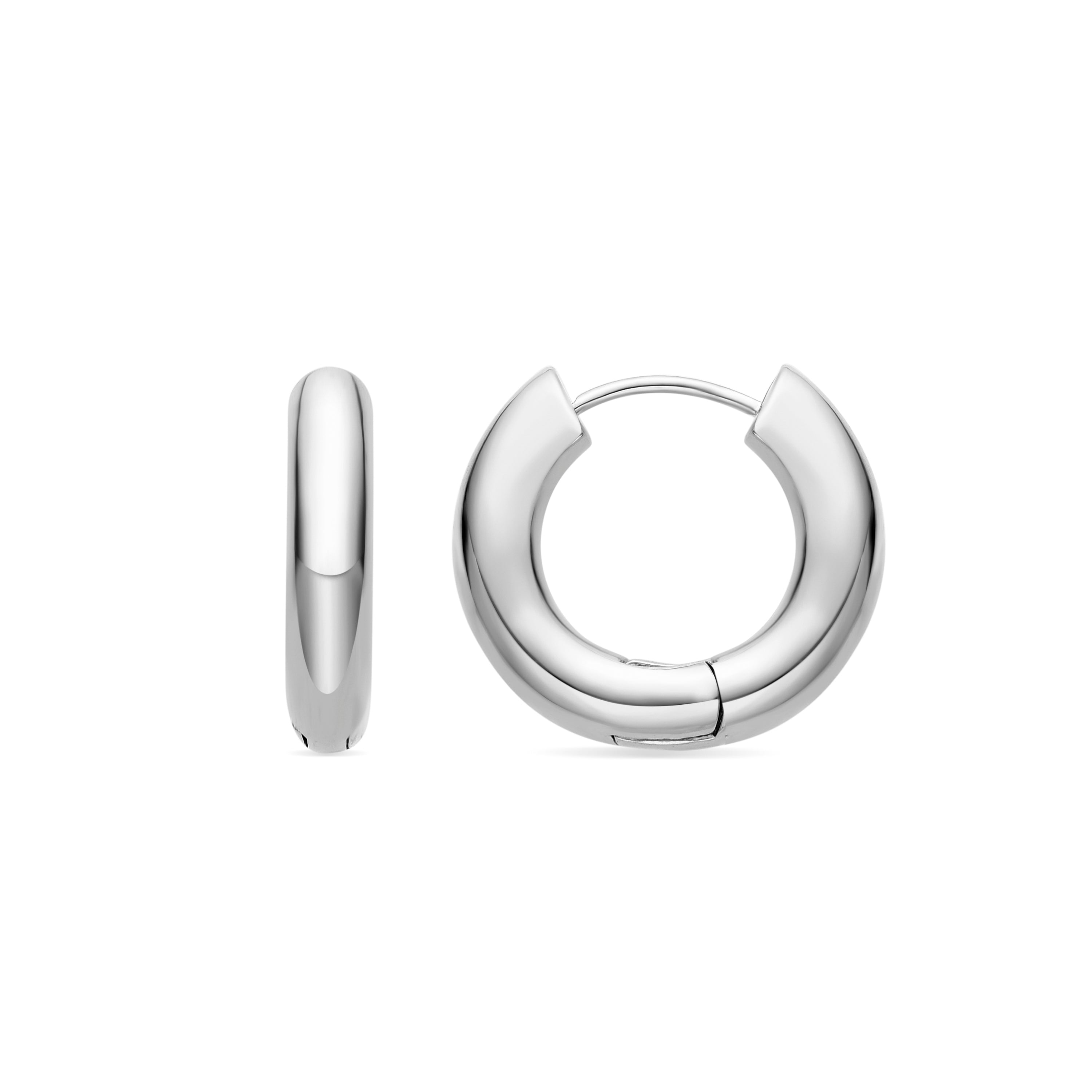 Boucles d'oreilles de 24mm de diamètre finition rhodium - Saura
