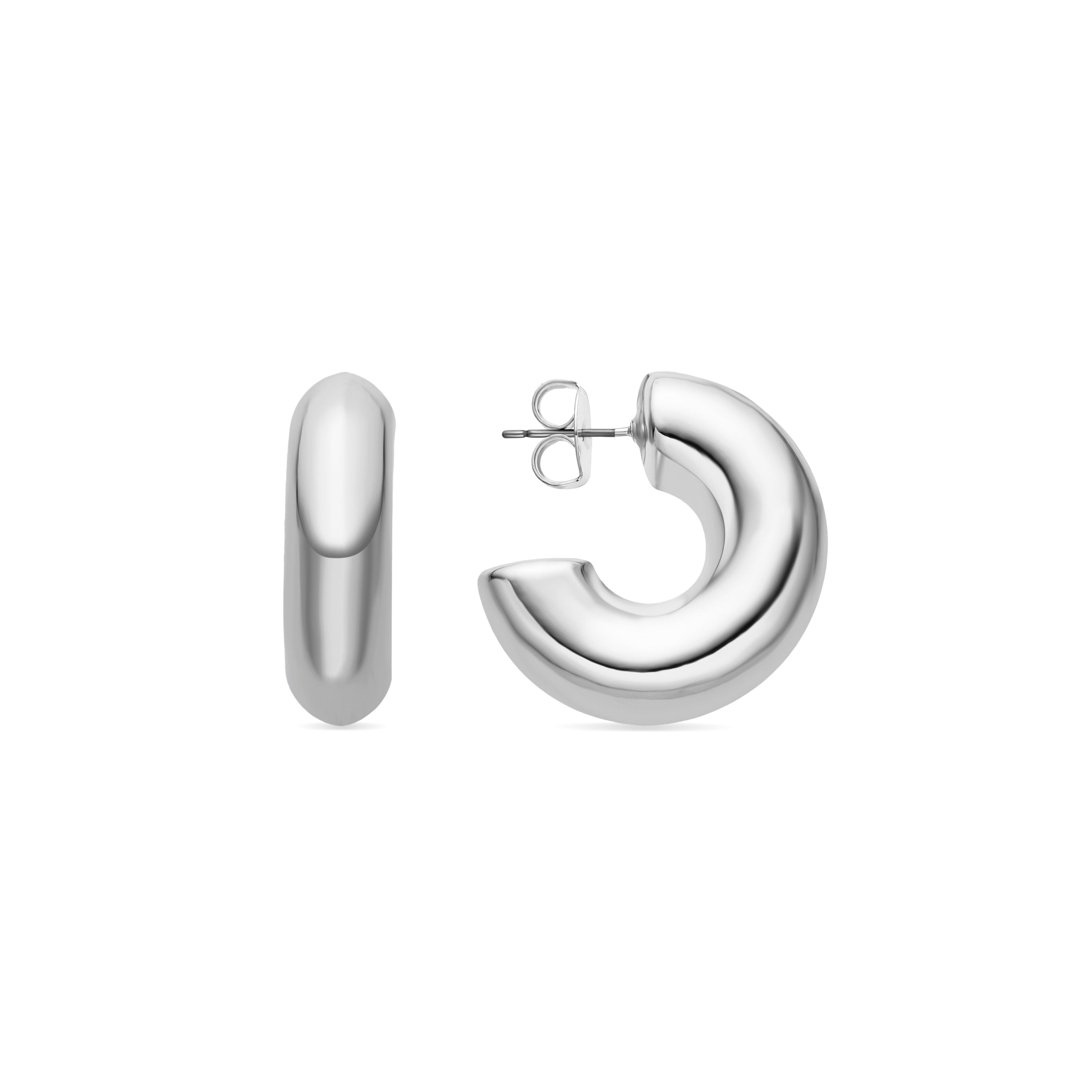 Boucles d'oreilles de 30mm de diamètre finition rhodium - Meibe
