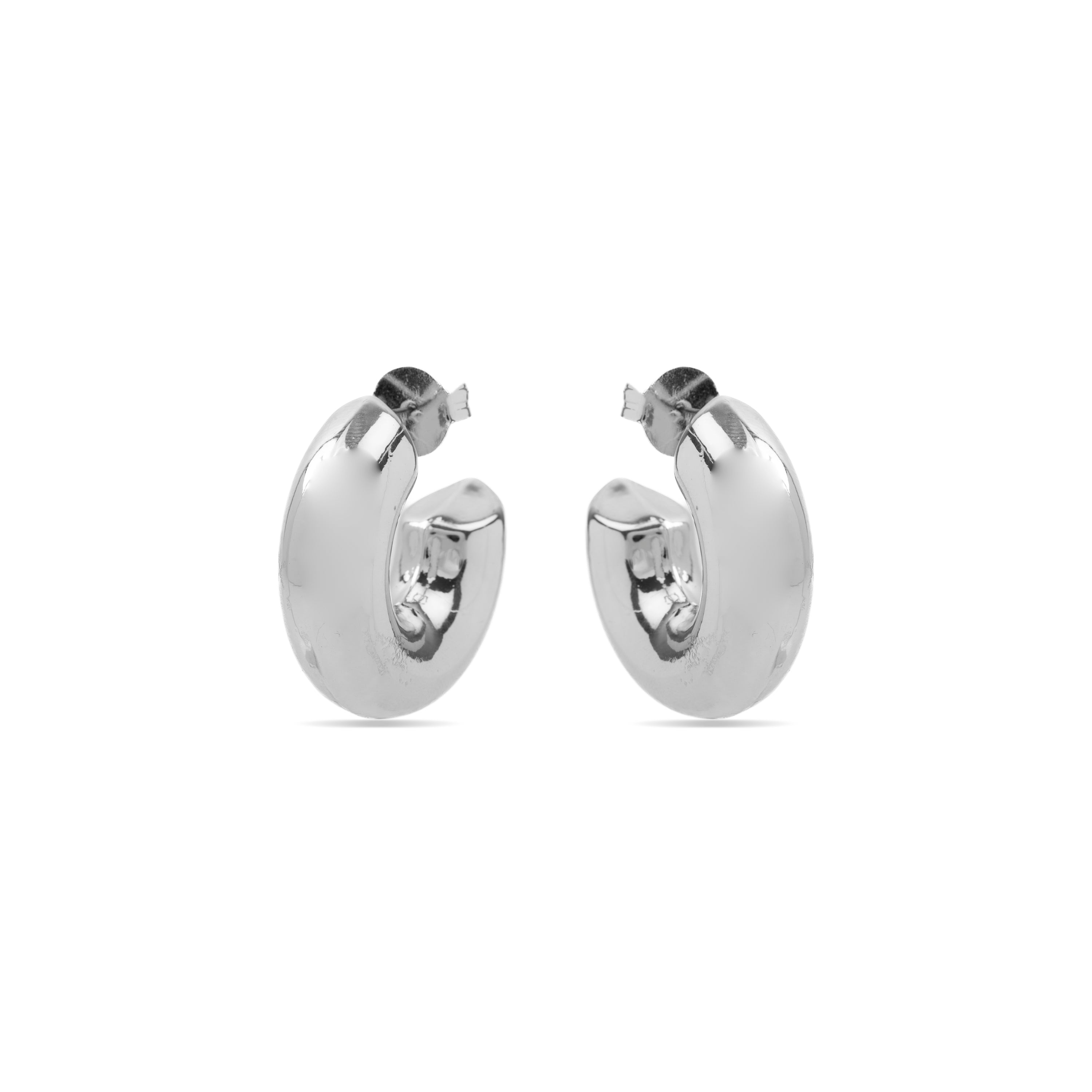 Boucles d'oreilles de 30mm de diamètre finition rhodium - Meibe