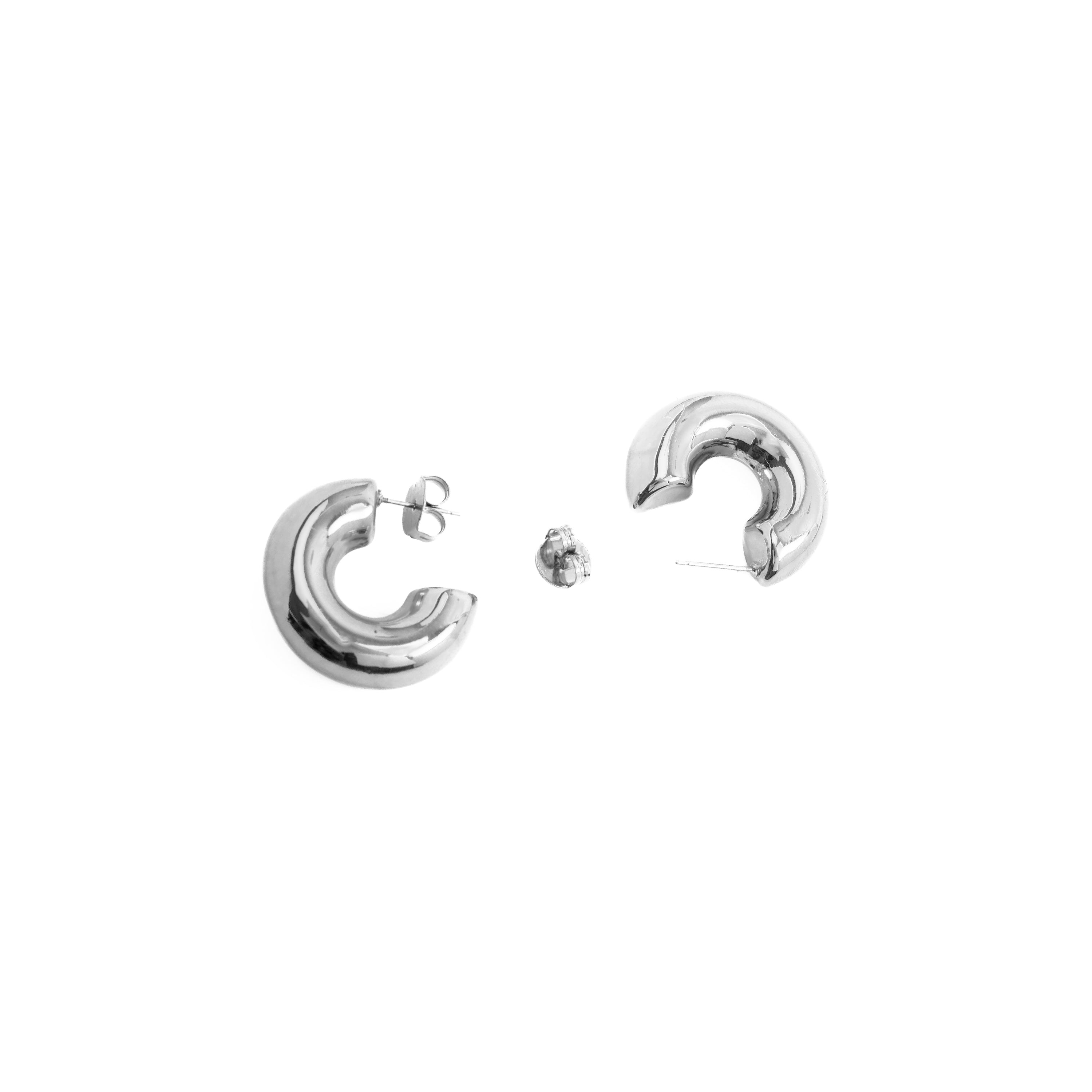 Boucles d'oreilles de 30mm de diamètre finition rhodium - Meibe