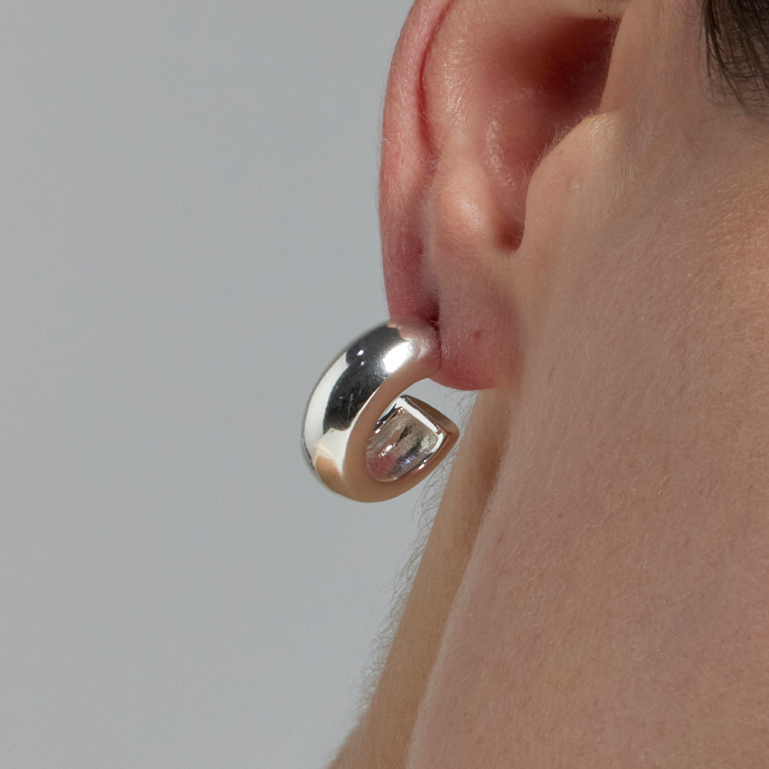 Orecchini di 18,5mm di diametro con finitura in rodio - Dalra