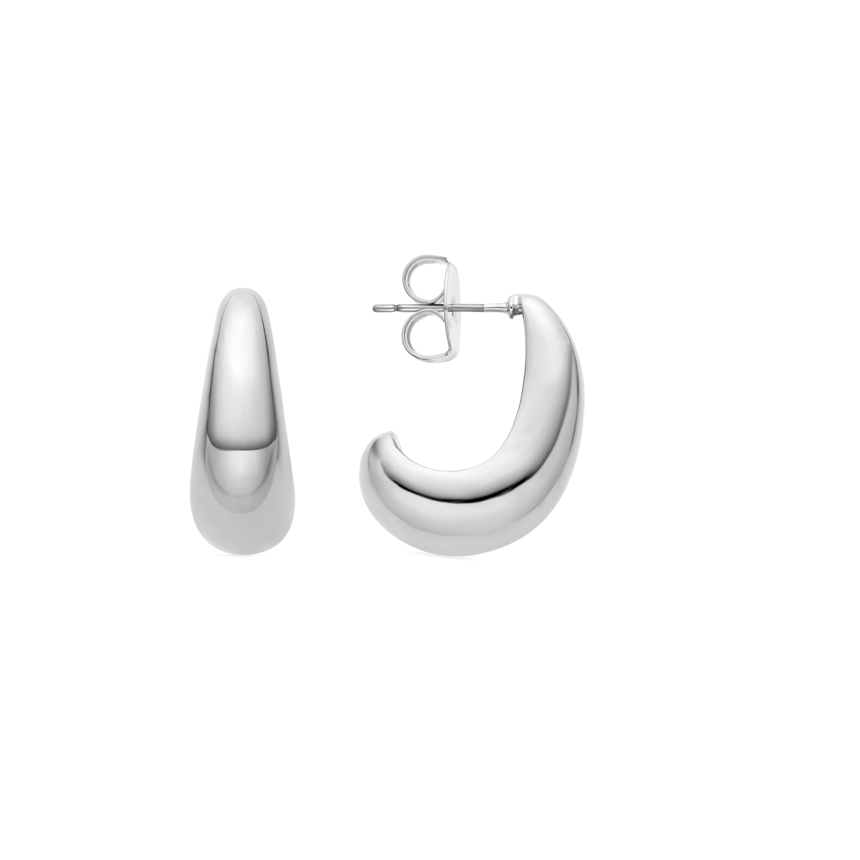 Pendientes de 22mm de diámetro acabado en rodio- Sanky