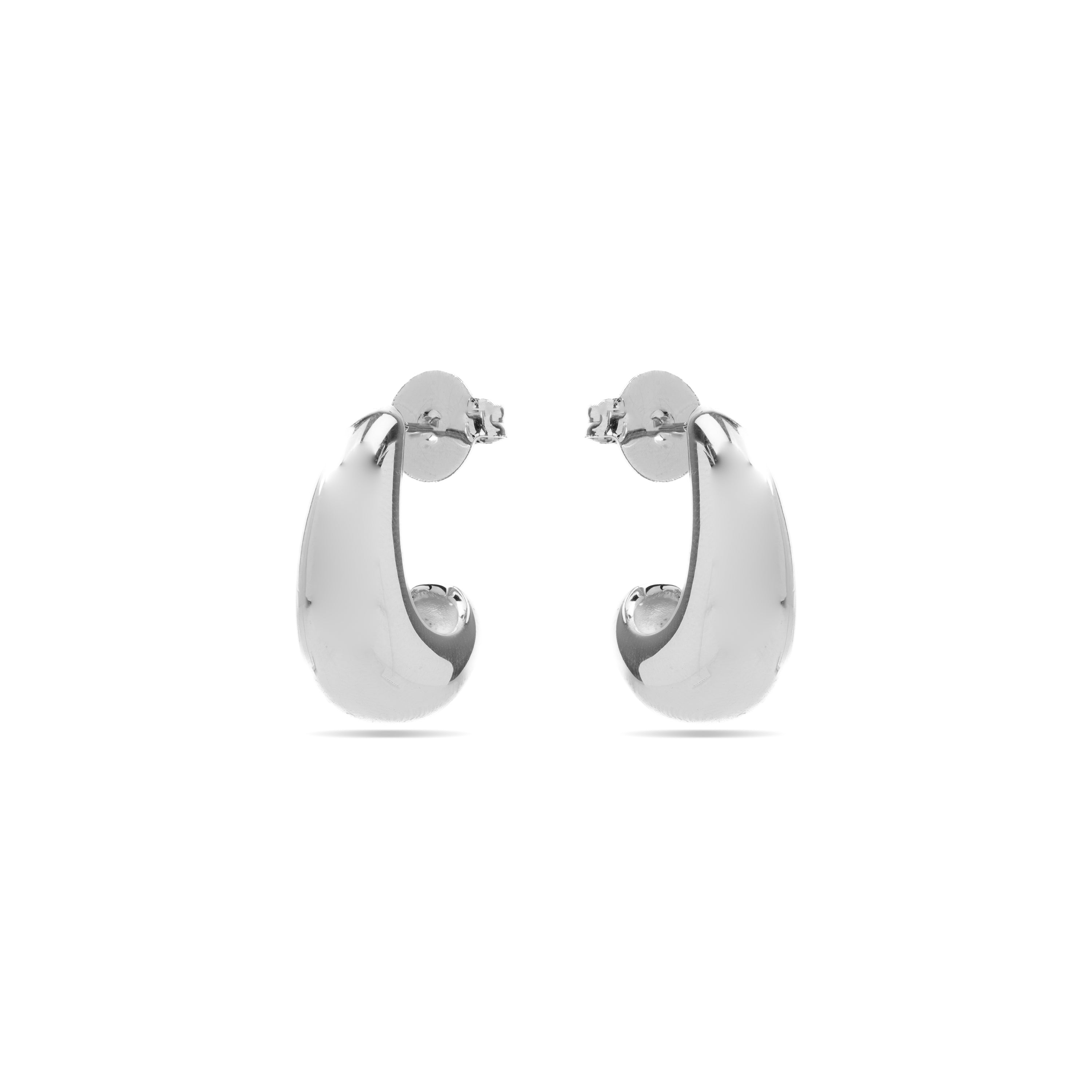 Pendientes de 22mm de diámetro acabado en rodio- Sanky
