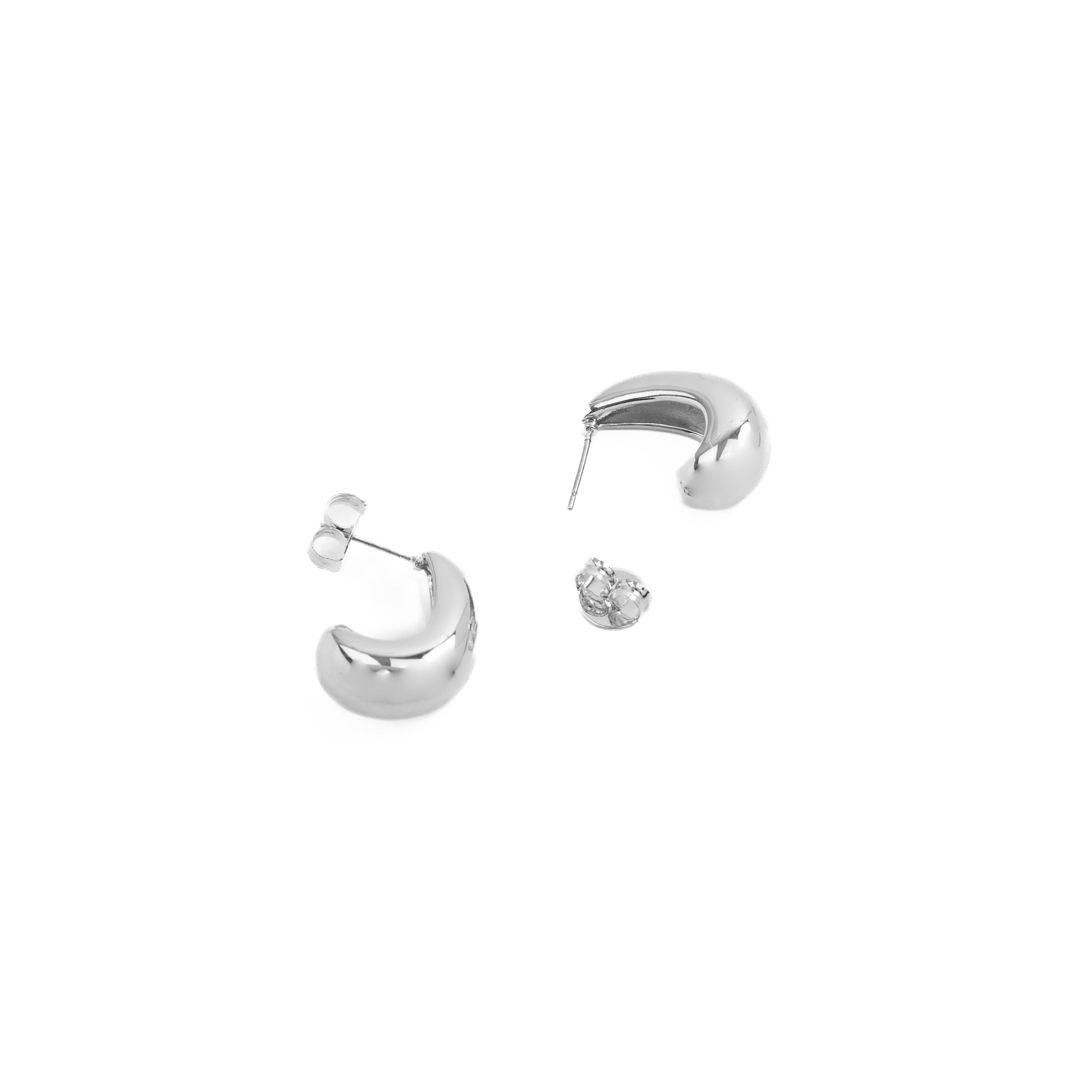 Pendientes de 22mm de diámetro acabado en rodio- Sanky