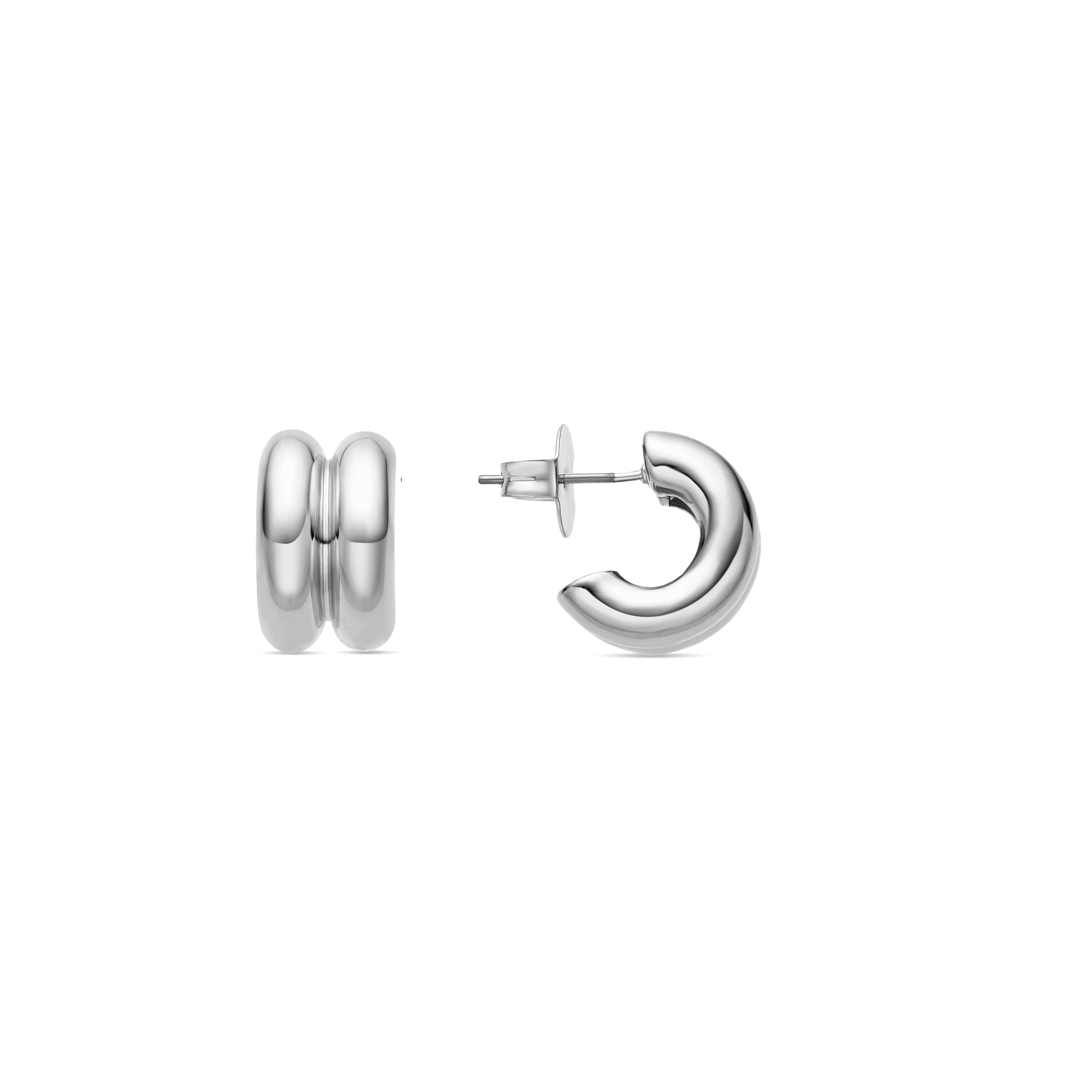 Boucles d'oreilles Zakev finies en rhodium