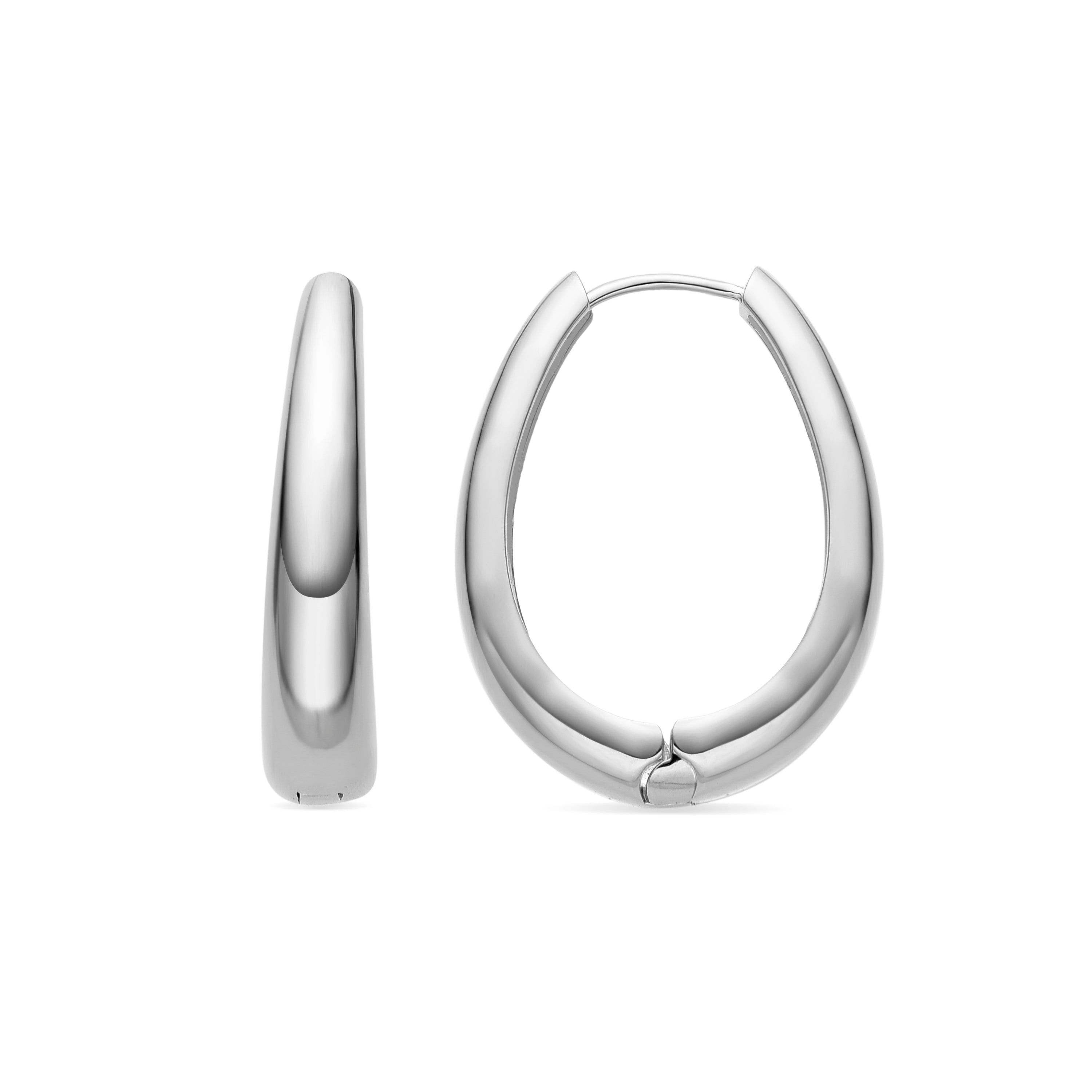 31mm diameter rhodium finish earrings - Aima