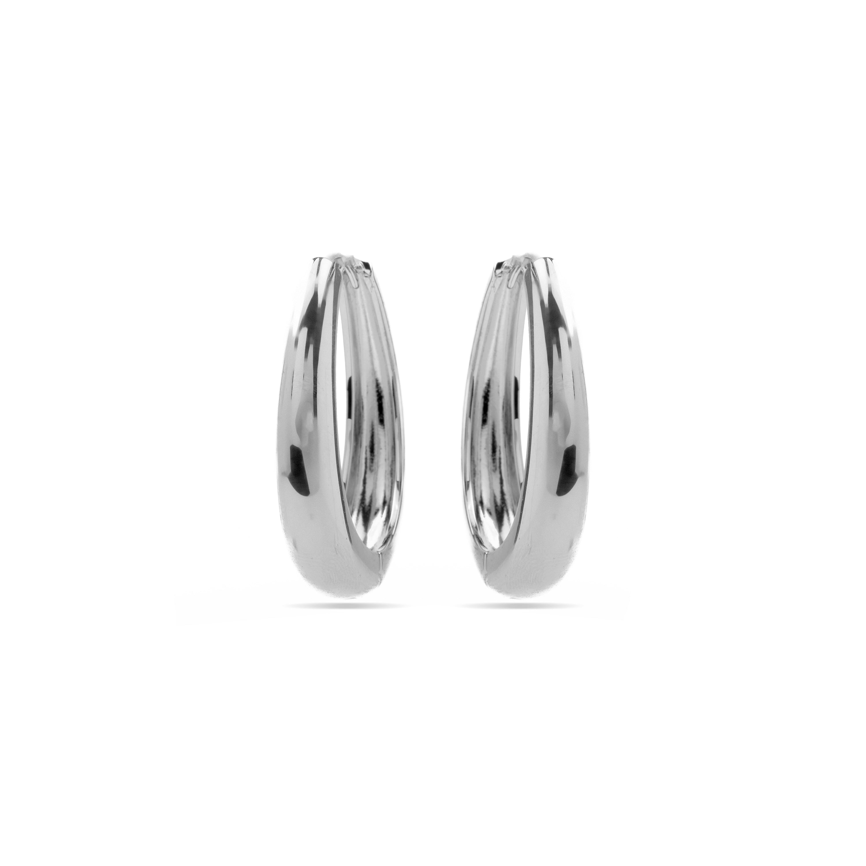 31mm diameter rhodium finish earrings - Aima