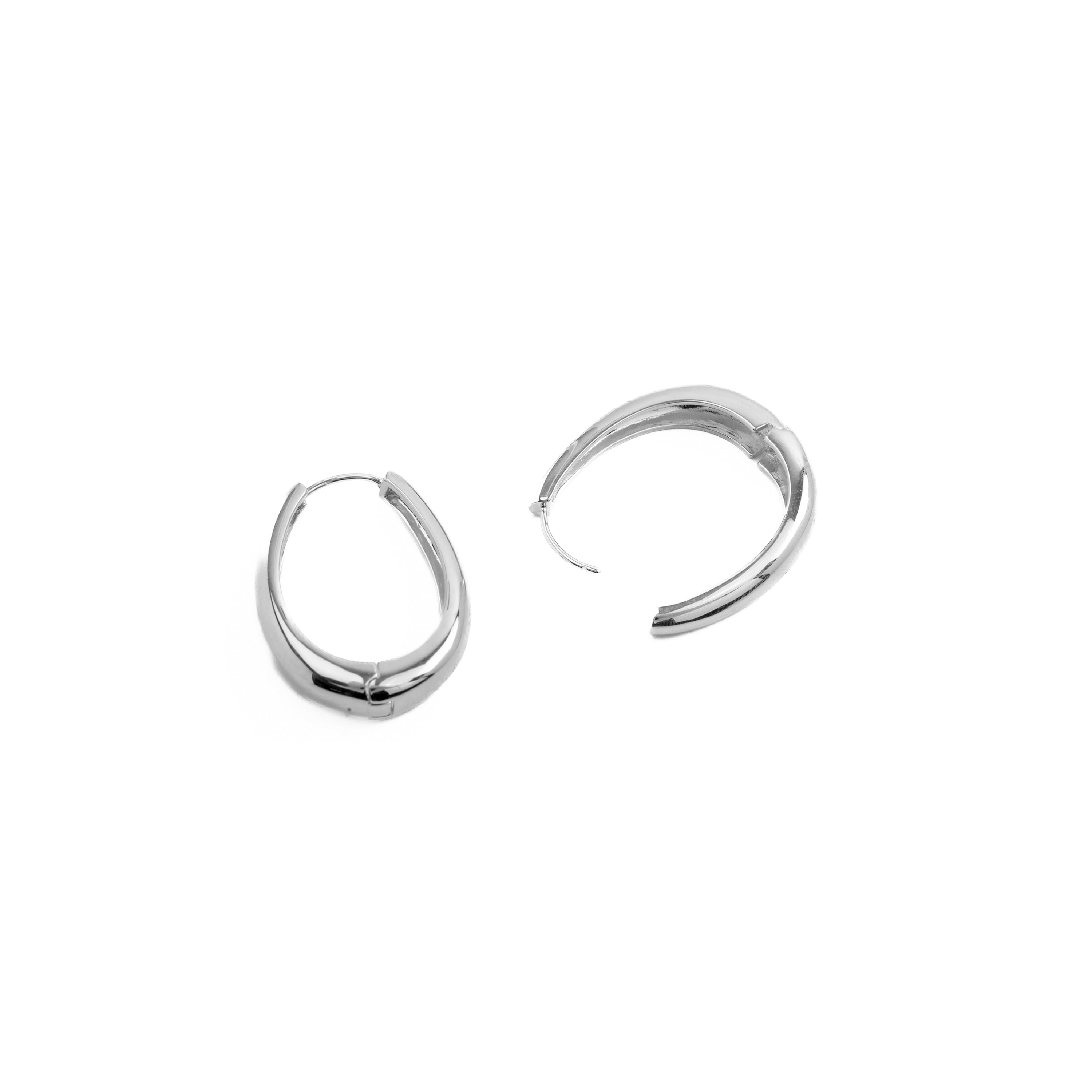 31mm diameter rhodium finish earrings - Aima