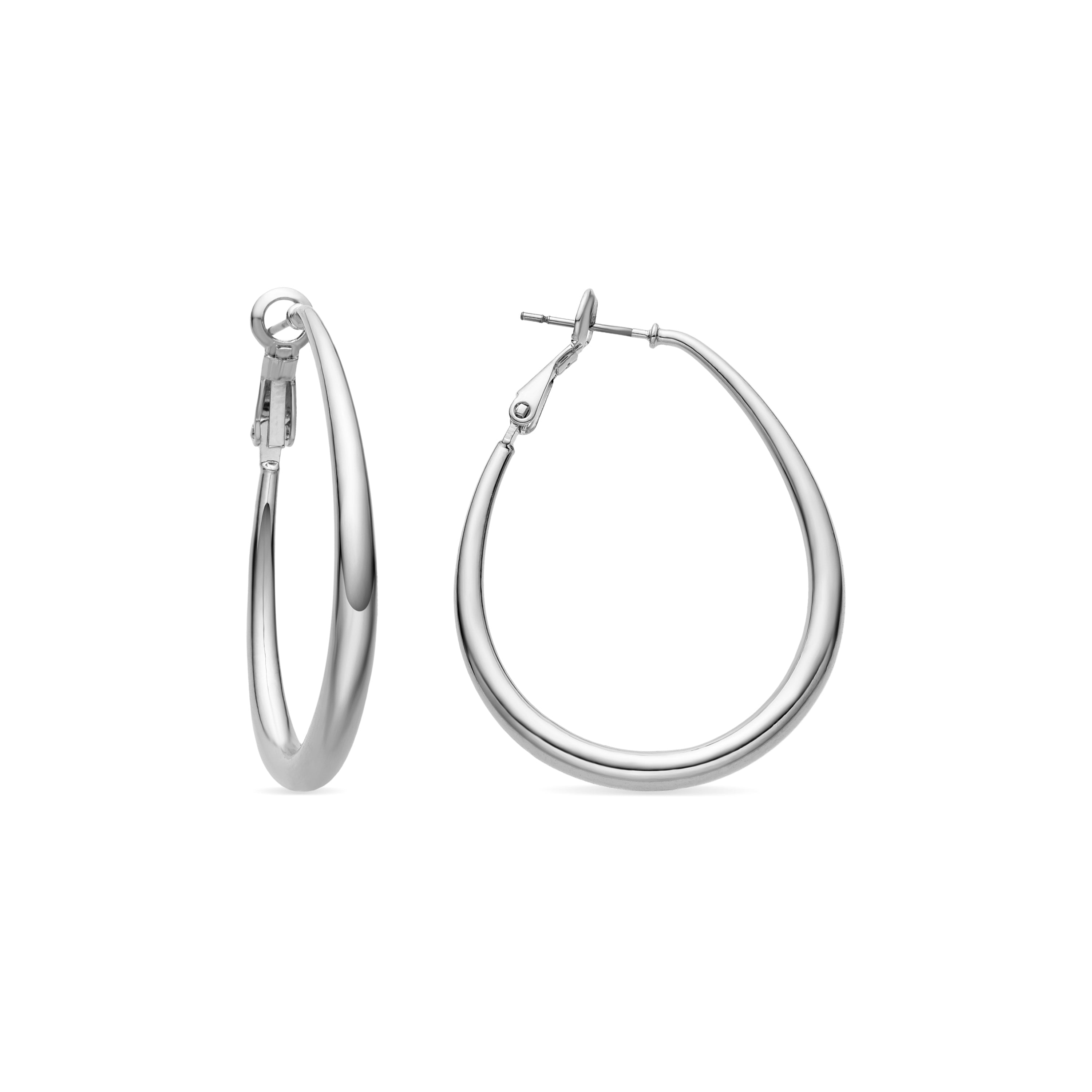 Boucles d'oreilles de 38mm de diamètre finition rhodium - Babo