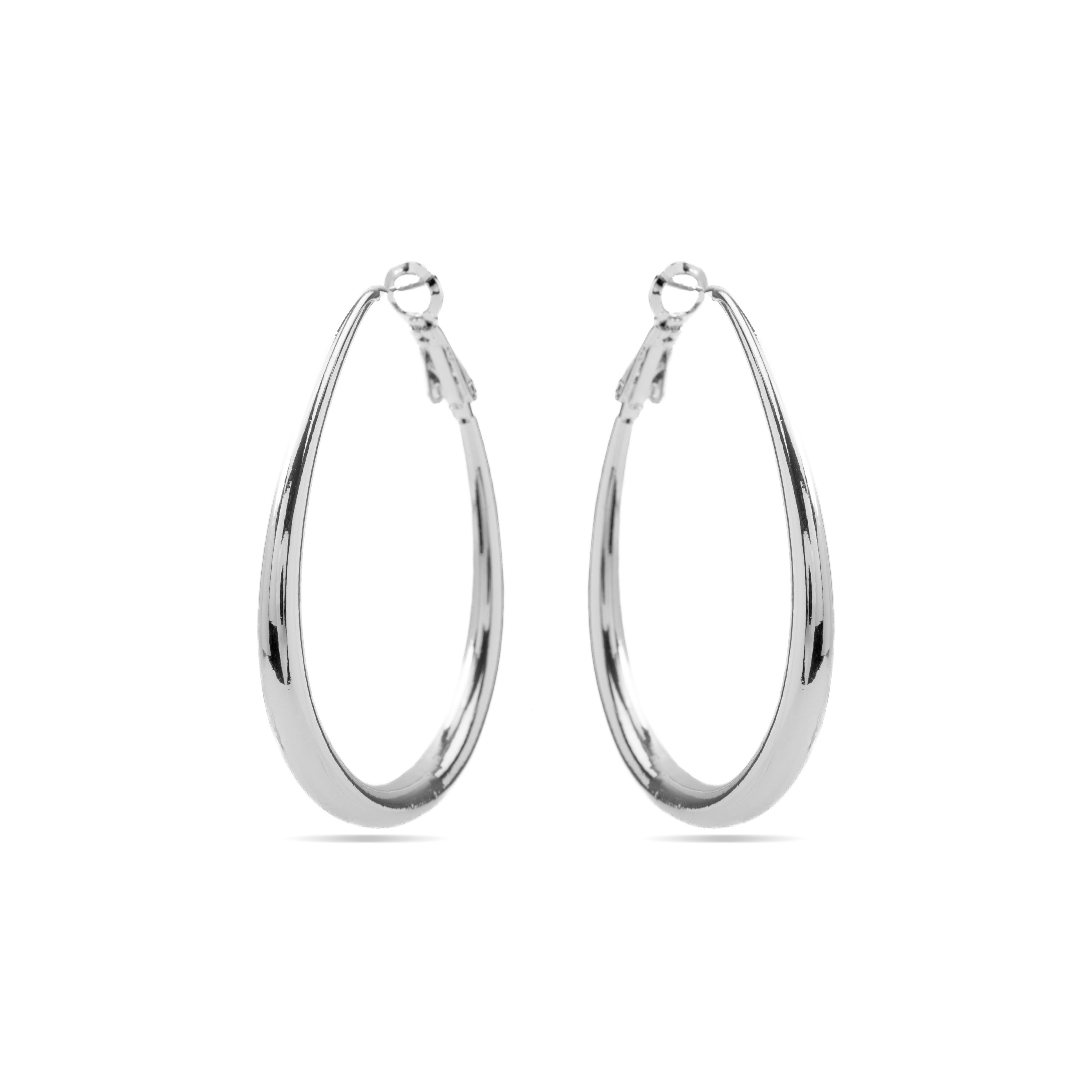Boucles d'oreilles de 38mm de diamètre finition rhodium - Babo