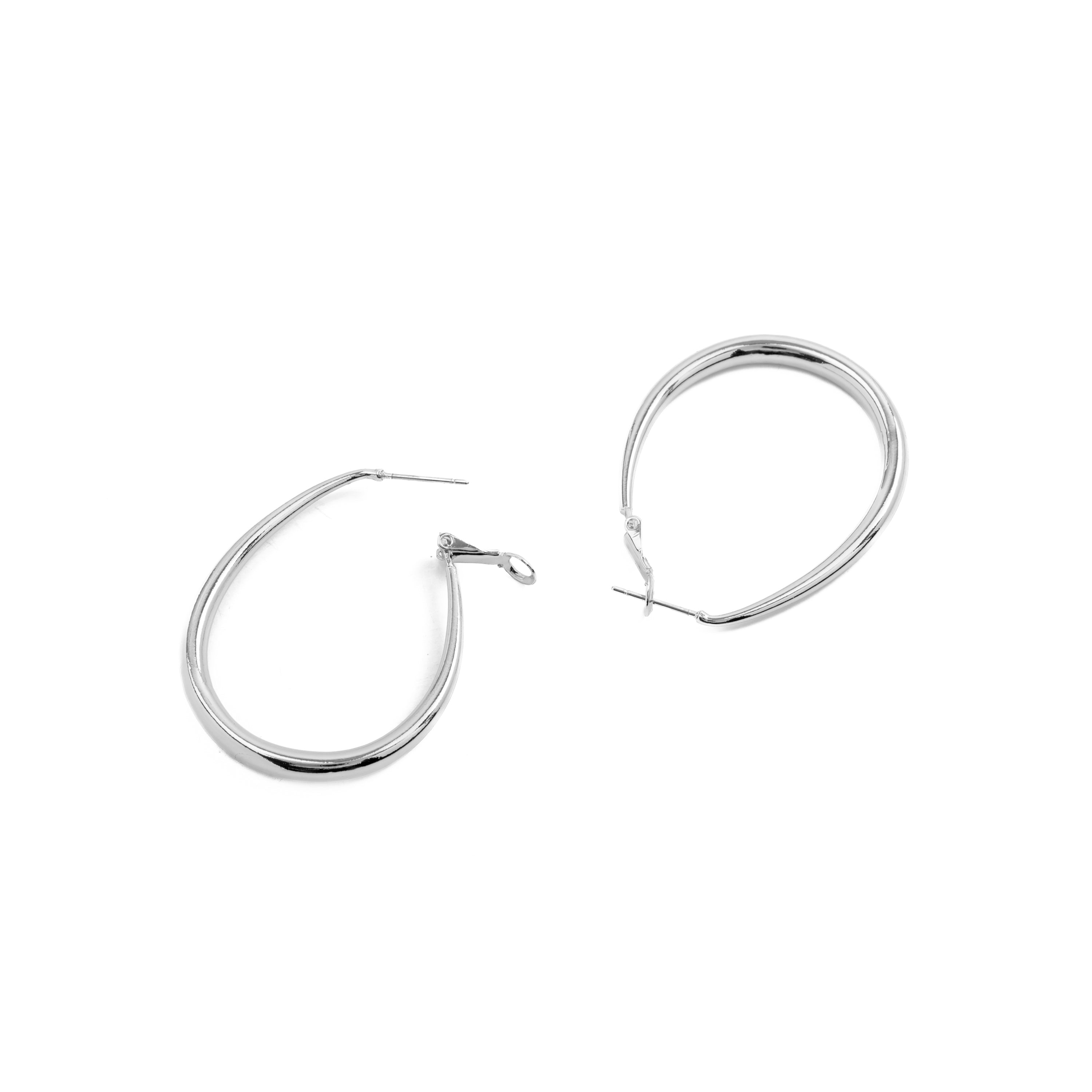 Boucles d'oreilles de 38mm de diamètre finition rhodium - Babo