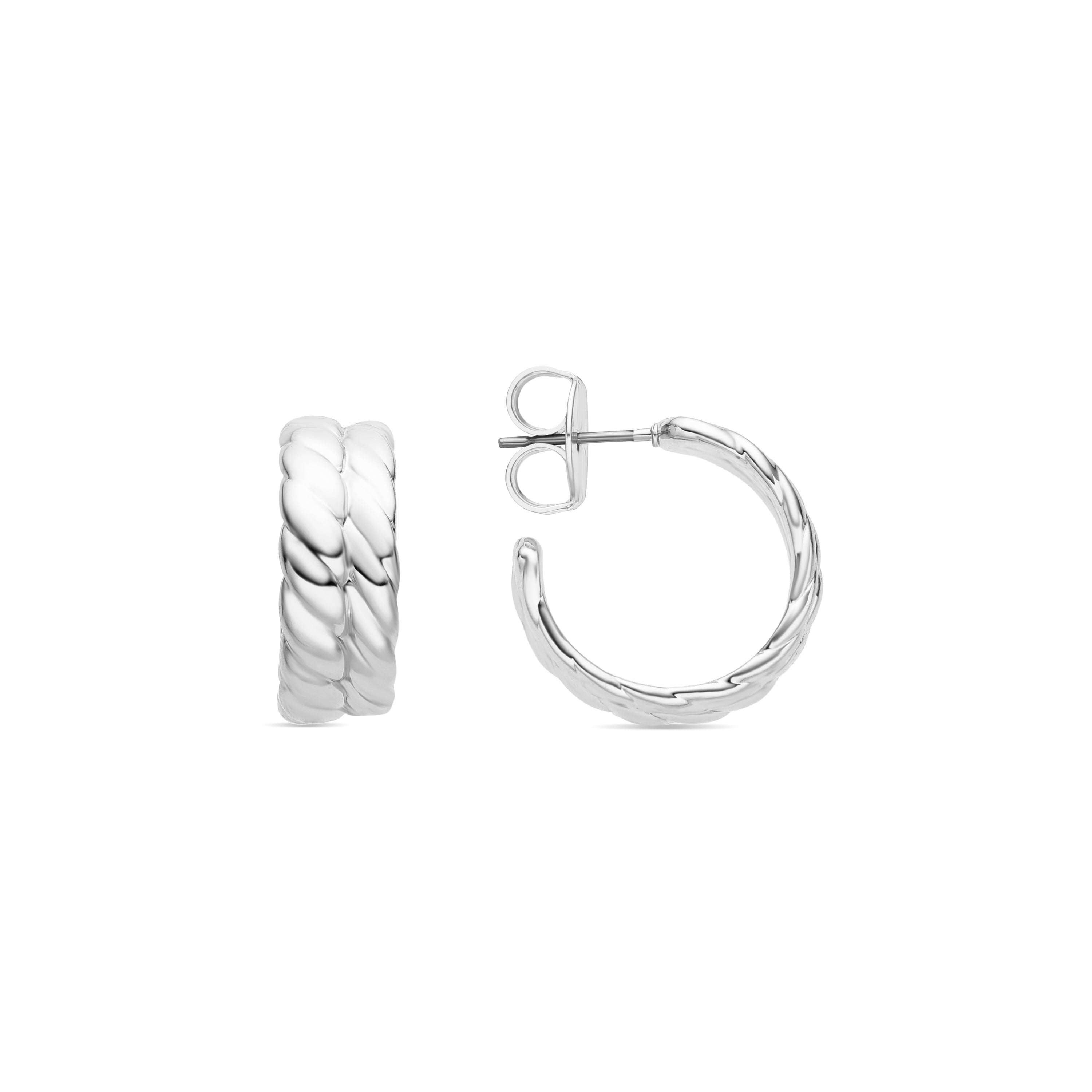 Boucles d'oreilles Thety finies en rhodium