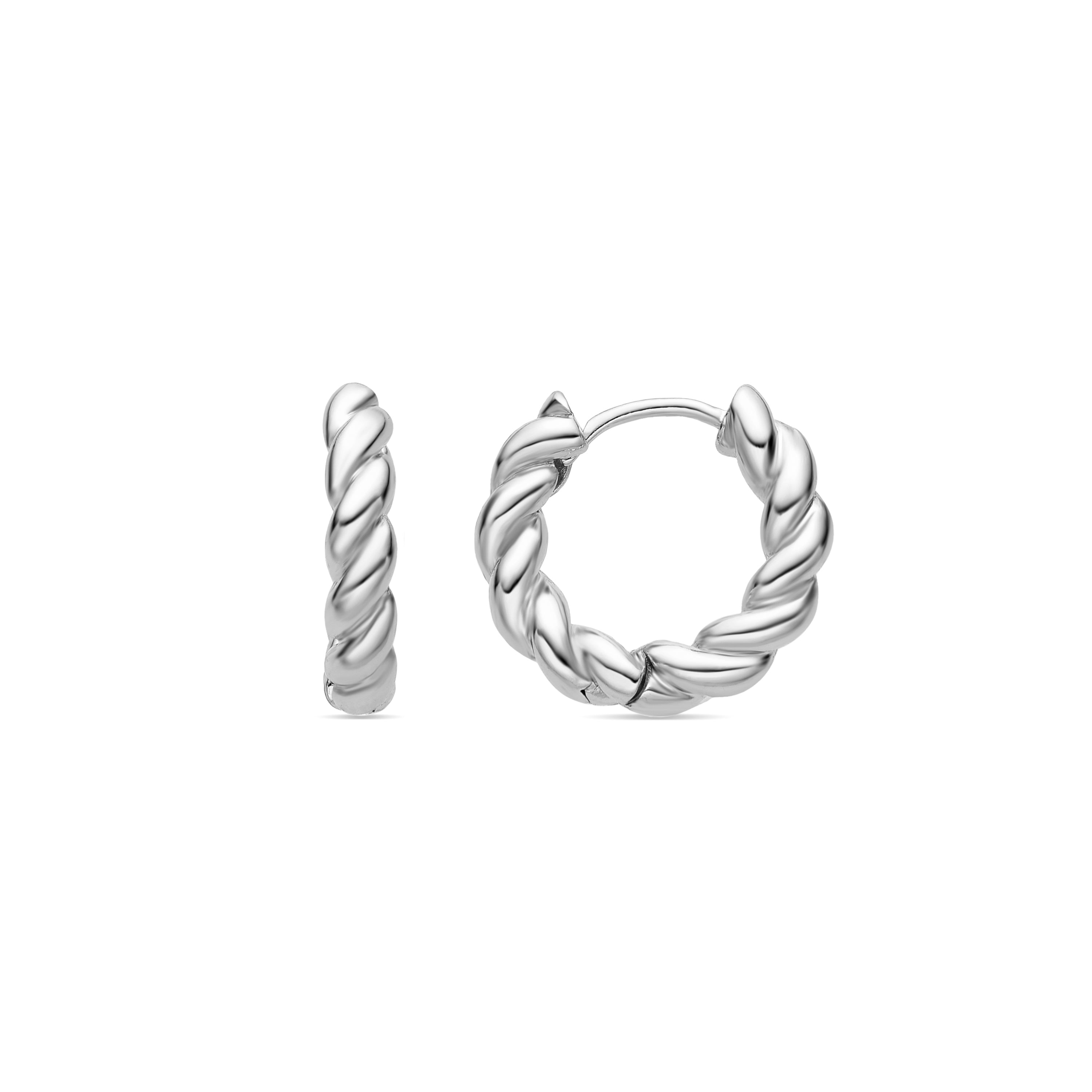 Pendientes de 18,5mm de diámetro acabado plata - Tansit