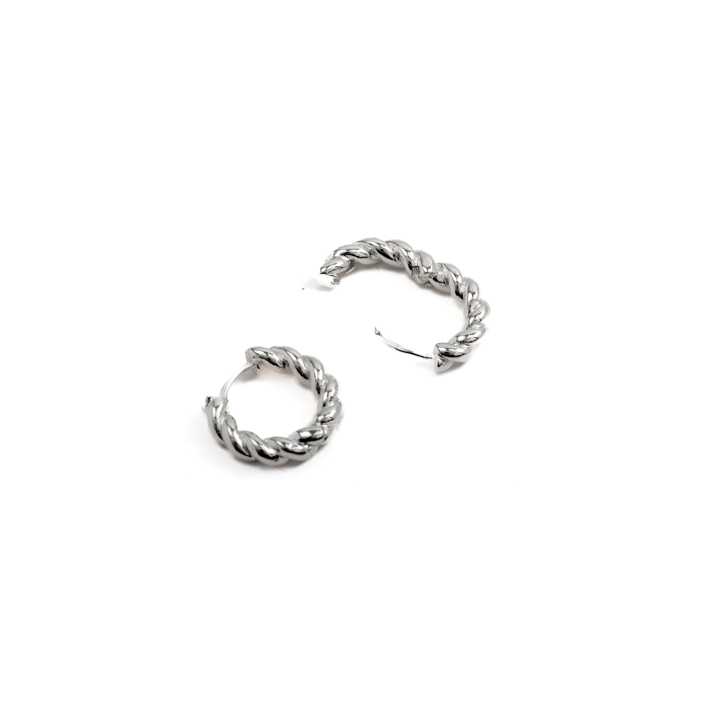 Pendientes de 18,5mm de diámetro acabado plata - Tansit