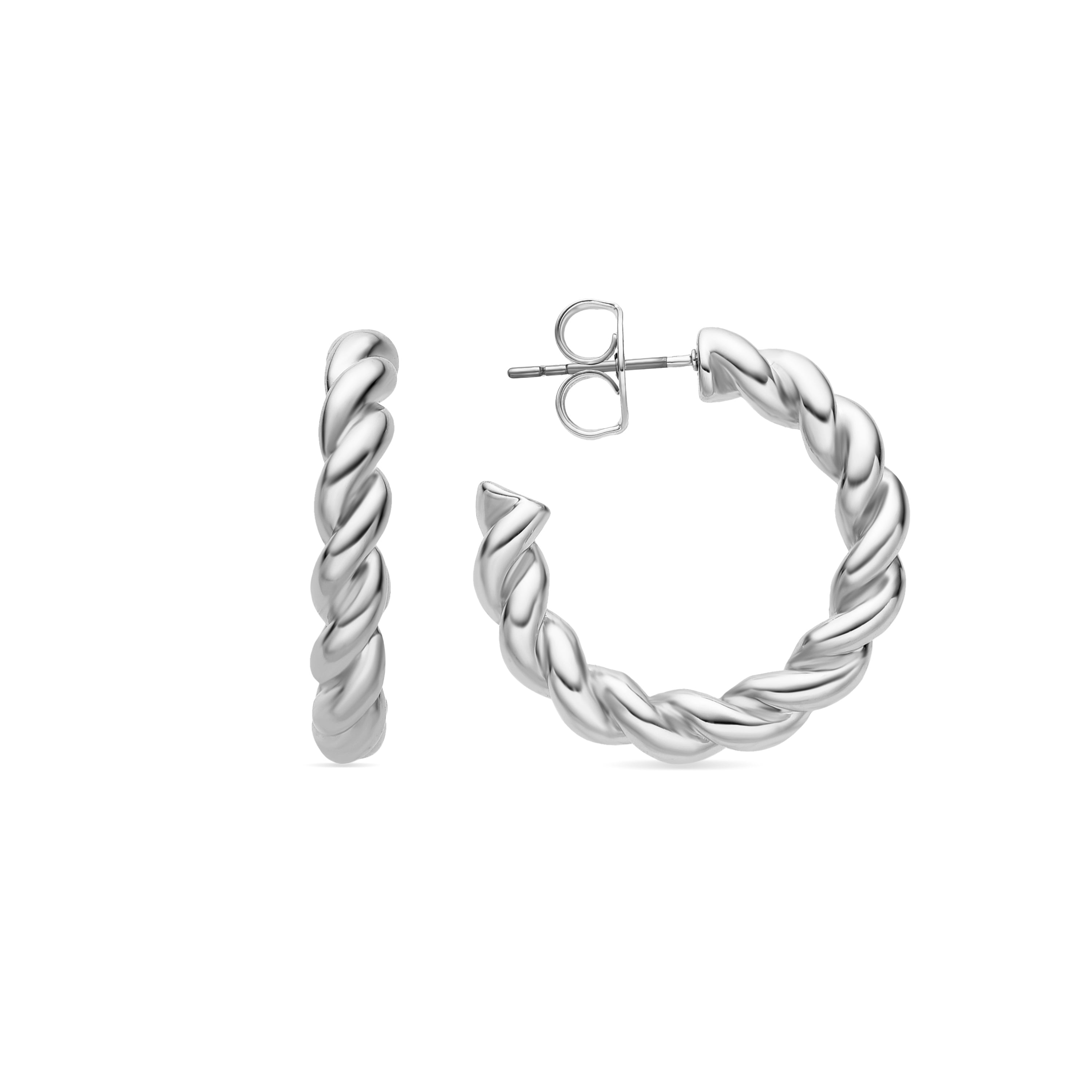 Boucles d'oreilles de 29,5mm de diamètre finition rhodium - Imcaki