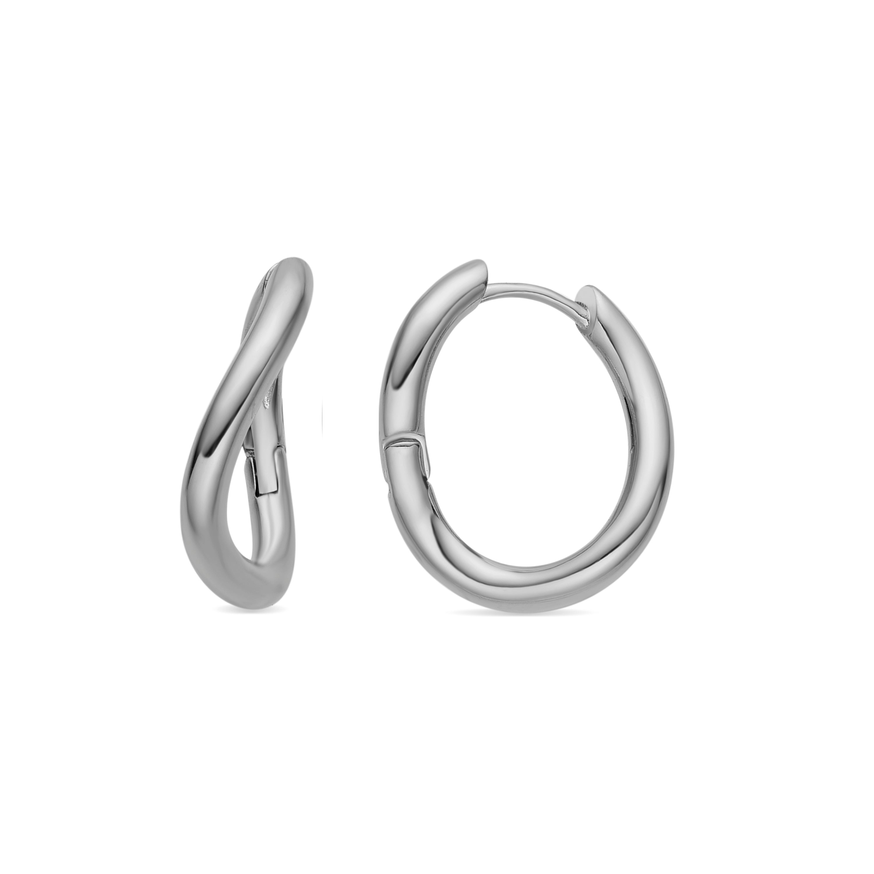 18.5mm diameter silver finish earrings - Lial