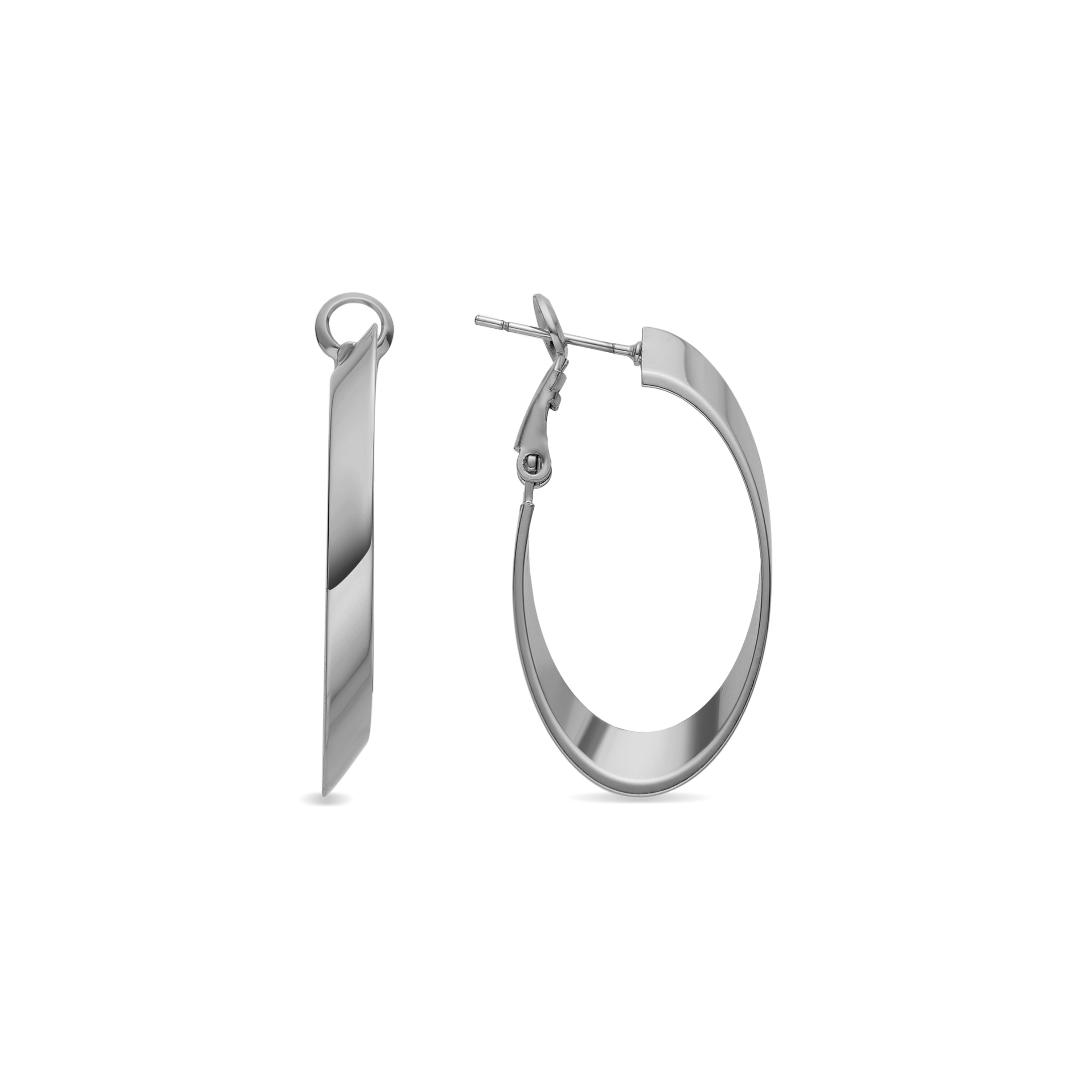34.5mm diameter silver finish earrings - Drola