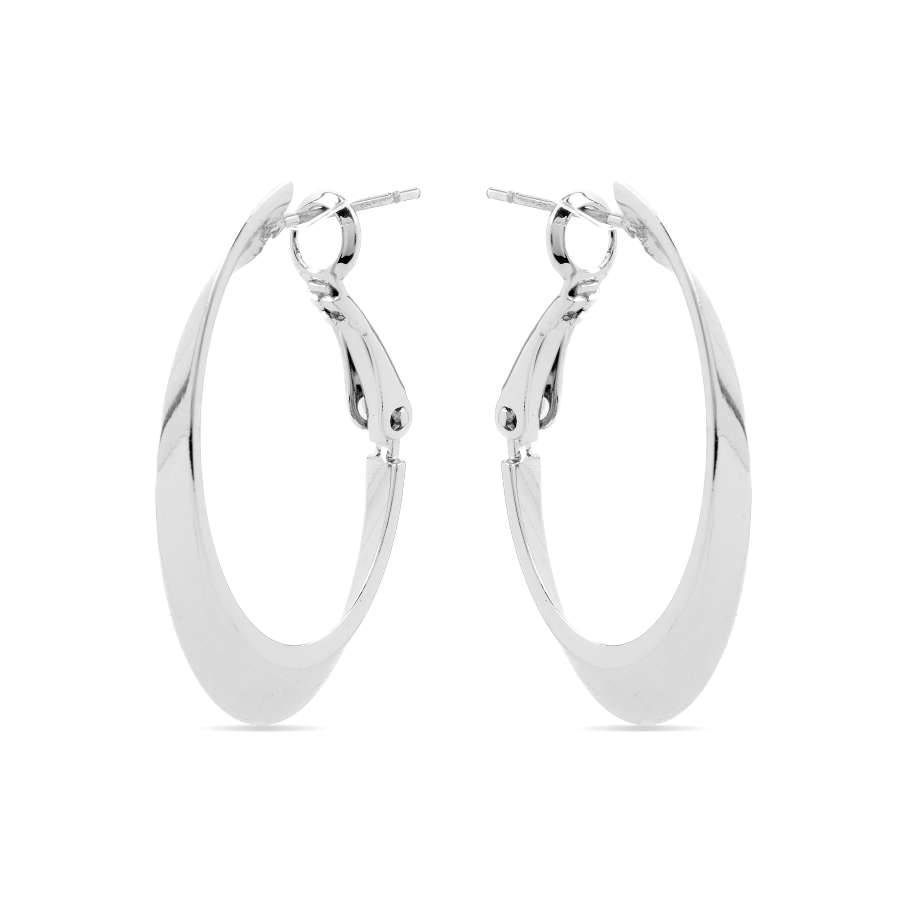 Orecchini di 34,5mm di diametro finitura argento - Drola