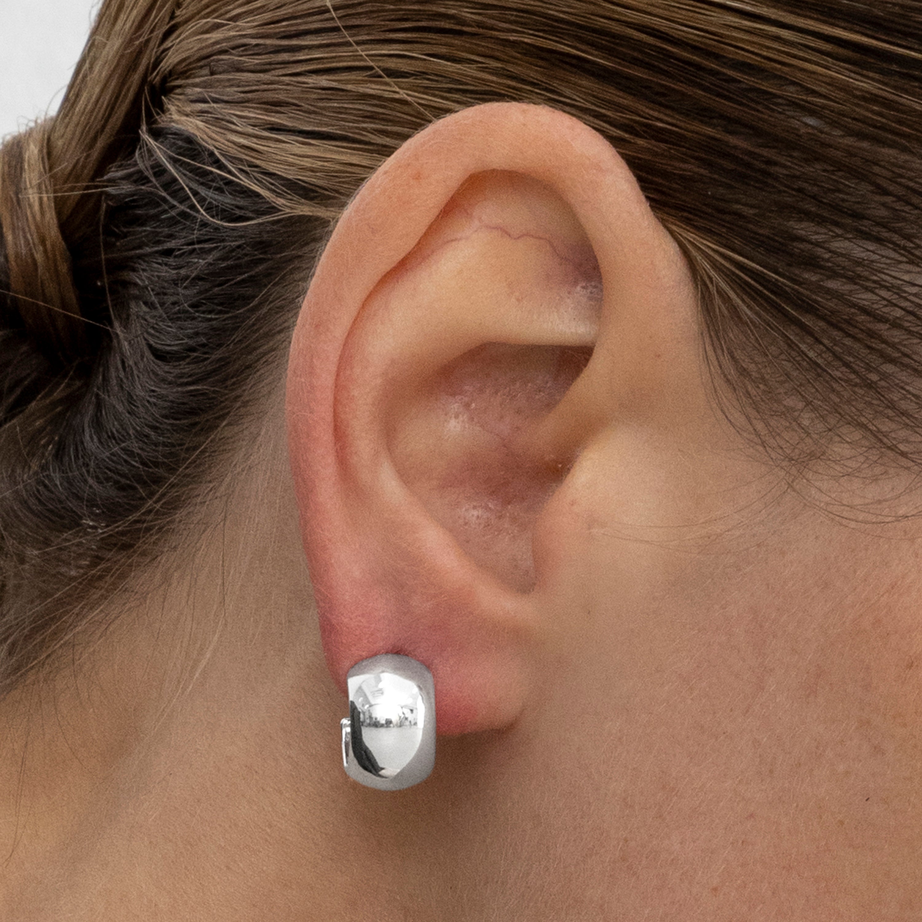 Orecchini di 12,5mm di diametro finitura argento - Metha