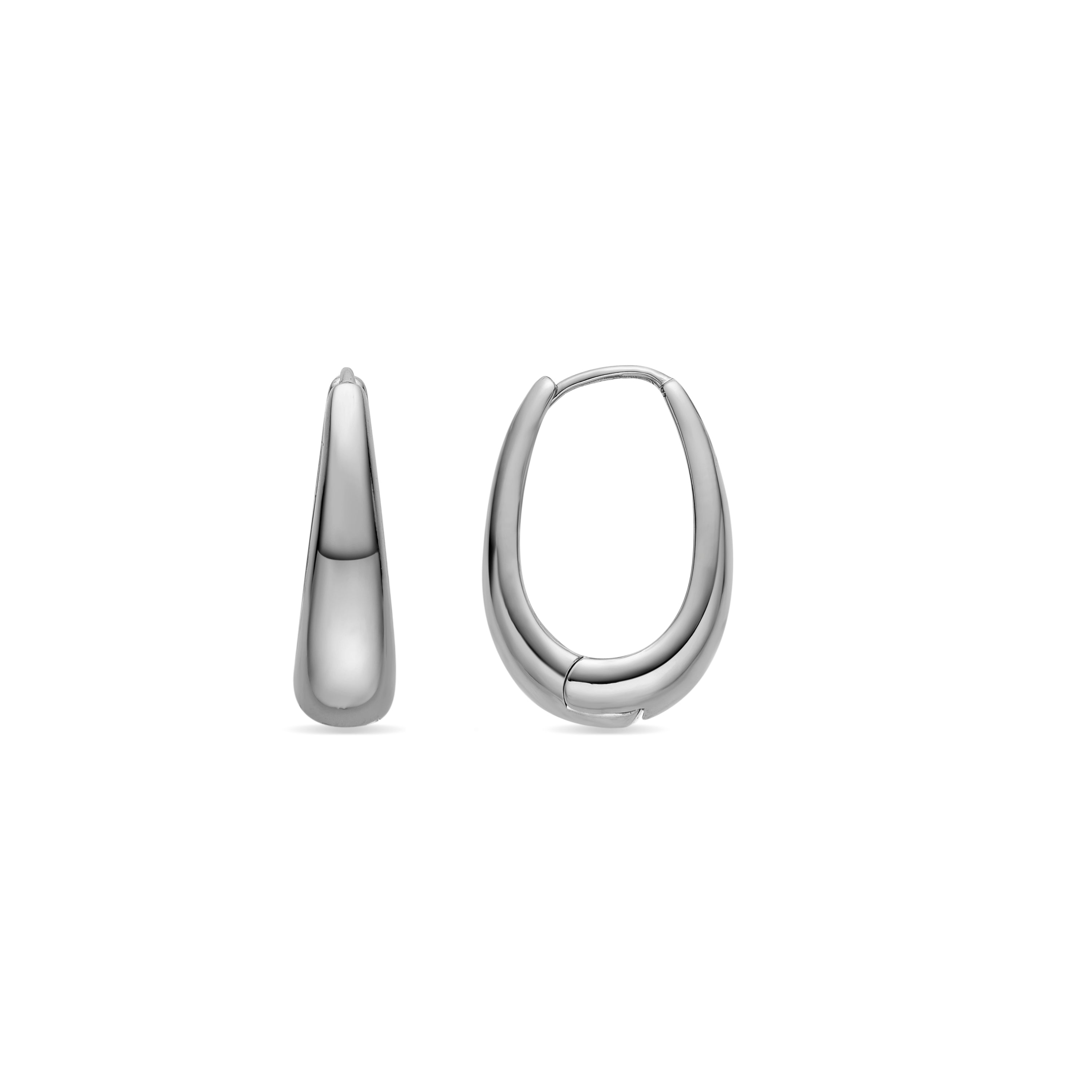 Brincos de 24mm de diâmetro acabamento prata - Luya